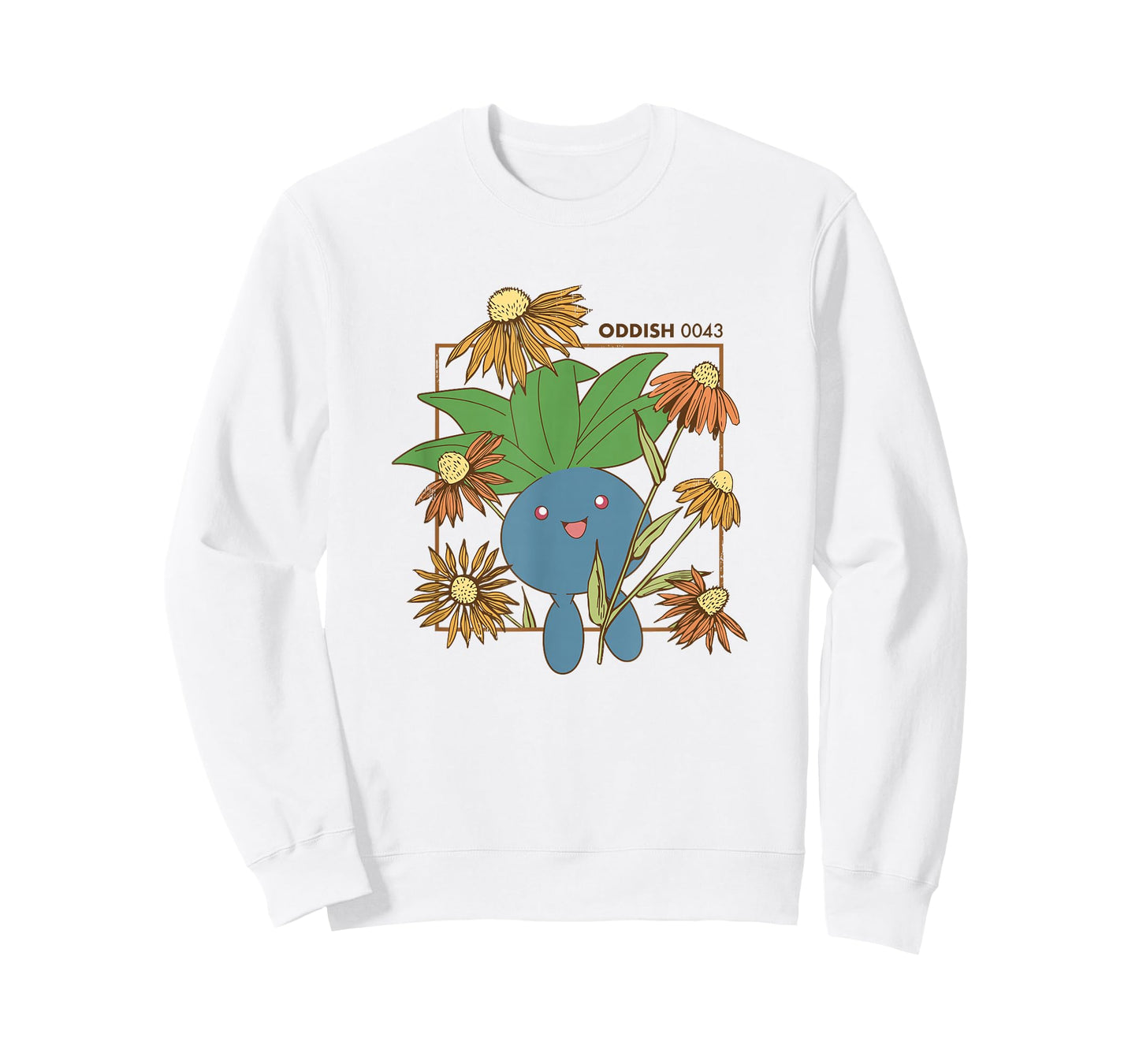 Pokémon Oddish 0043 Happy Jumping Floral Portrait T-Shirt