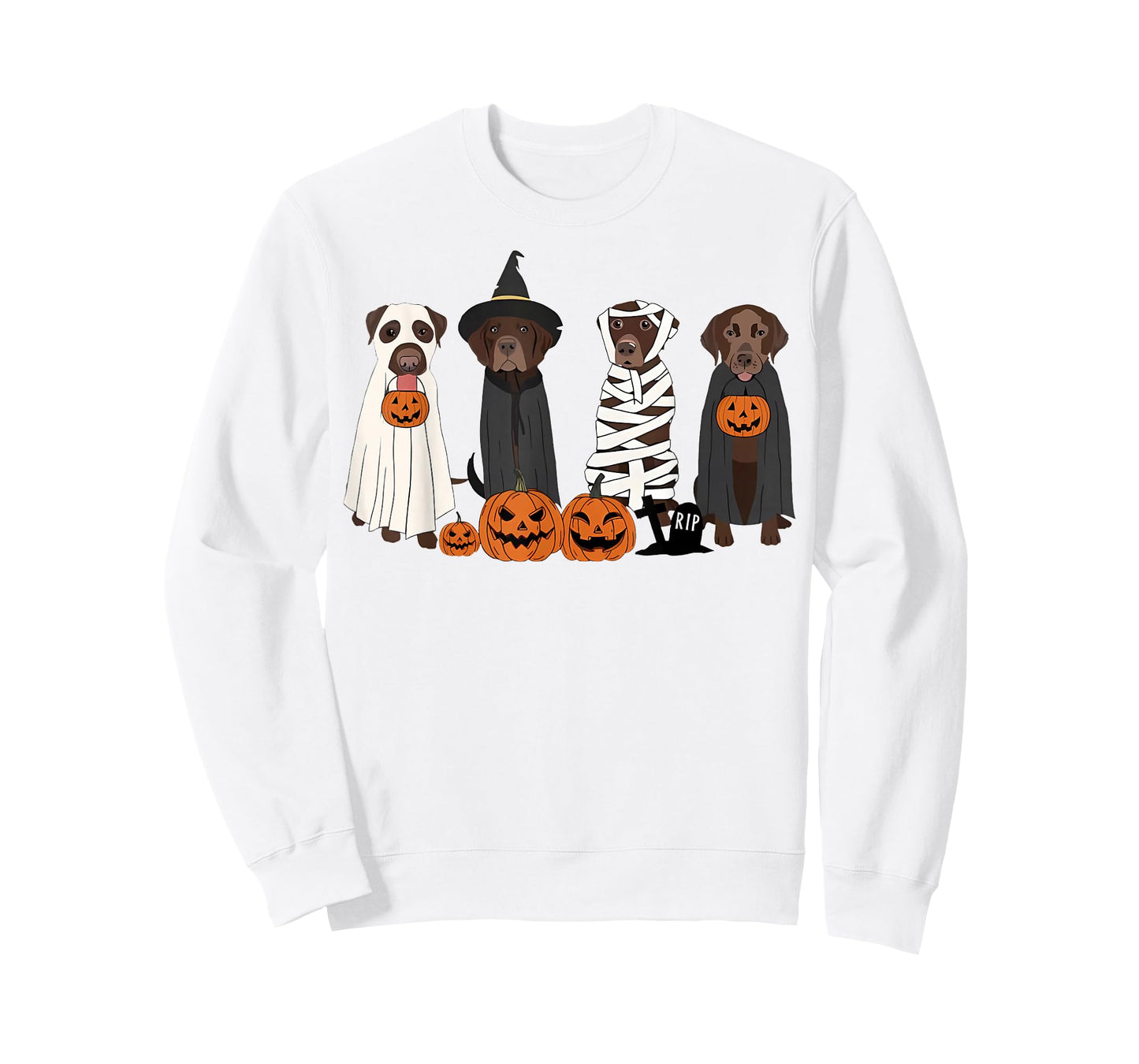 Halloween Brown Labrador Ghost Spooky Chocolate Lab Dog Mama T-Shirt