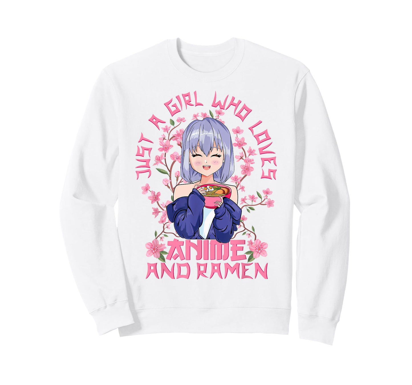 Anime and Ramen - Kitschy Sakura Japanese Cherry Blossoms T-Shirt