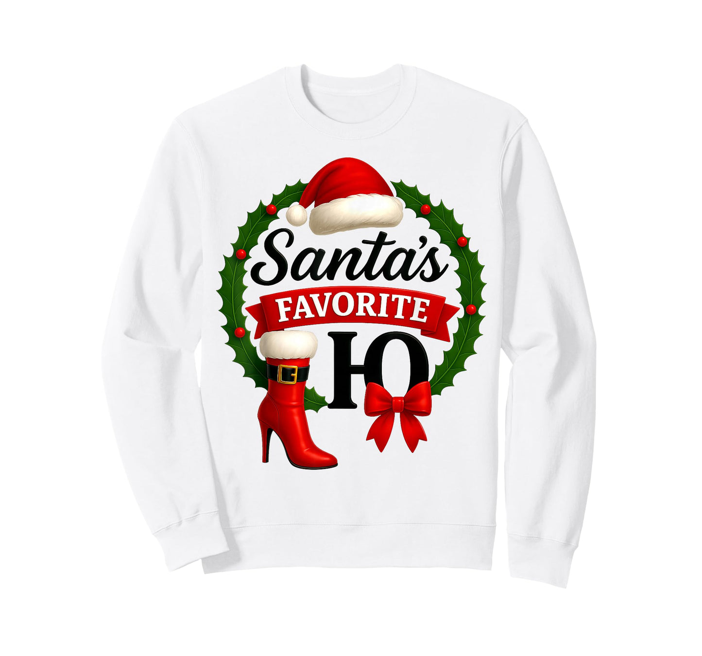Santa's Favorite HO Christmas Lights Merry Christmas Pajamas T-Shirt