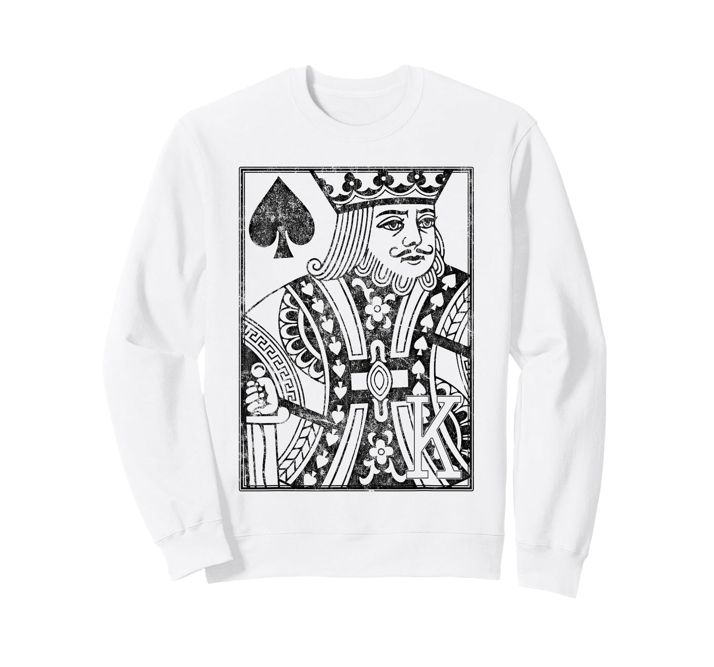 King of Spades Vintage Look Distressed Playing Card T-Shirt