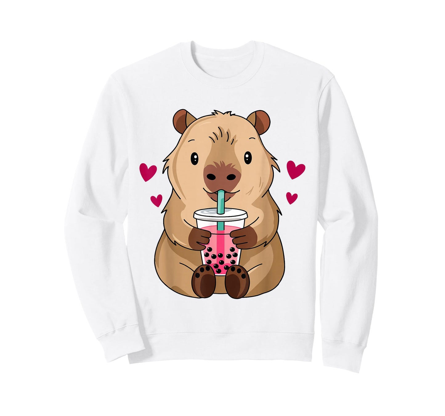 Cute Capybara Kawaii Anime Drinking Bubble Tea Lover Girls T-Shirt