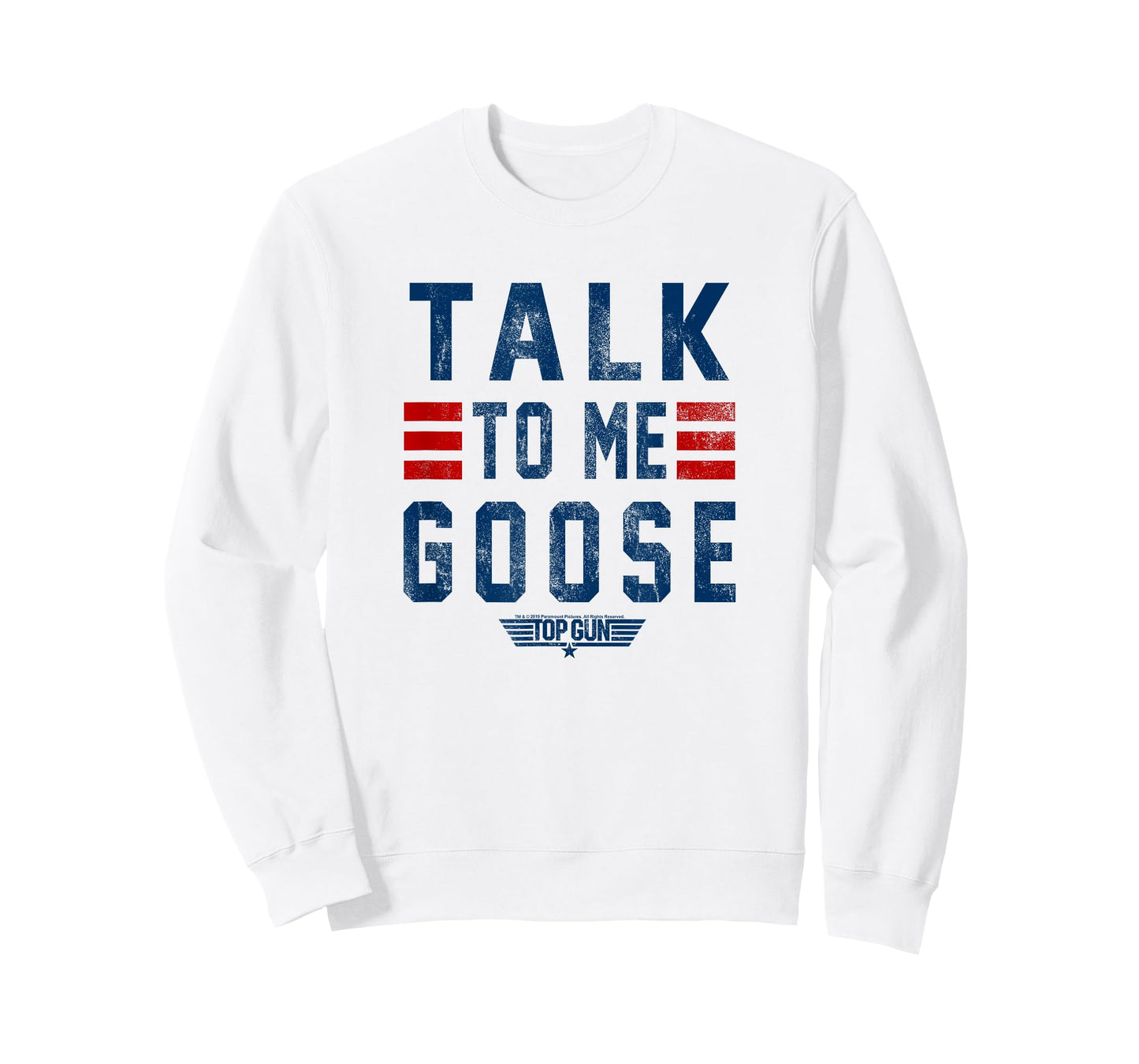 Top Gun Talk To Me Goose Distressed Text,Short Sleeve T-Shirt