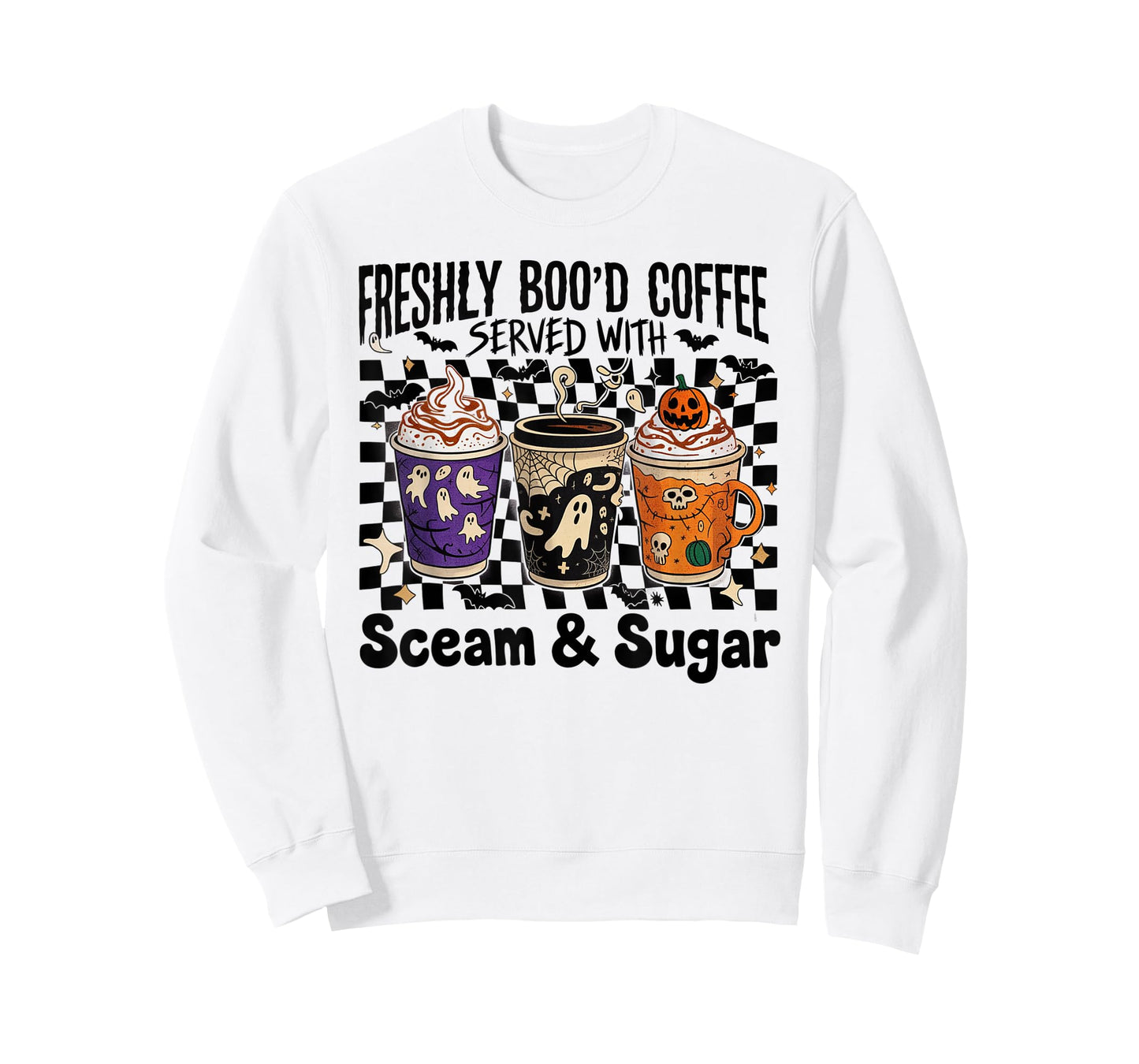 Retro Freshly Boo'd Coffee Lovers Funny Ghost Halloween T-Shirt