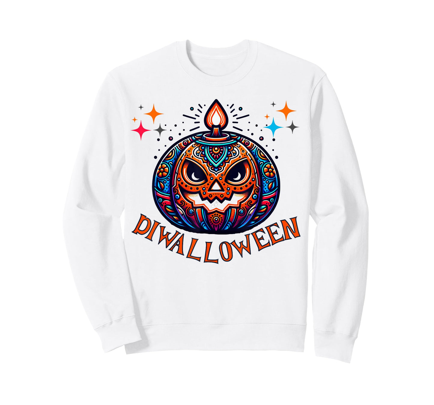 Diwalloween Diwali Halloween Ghost Pumpkin Lantern Deepavali T-Shirt