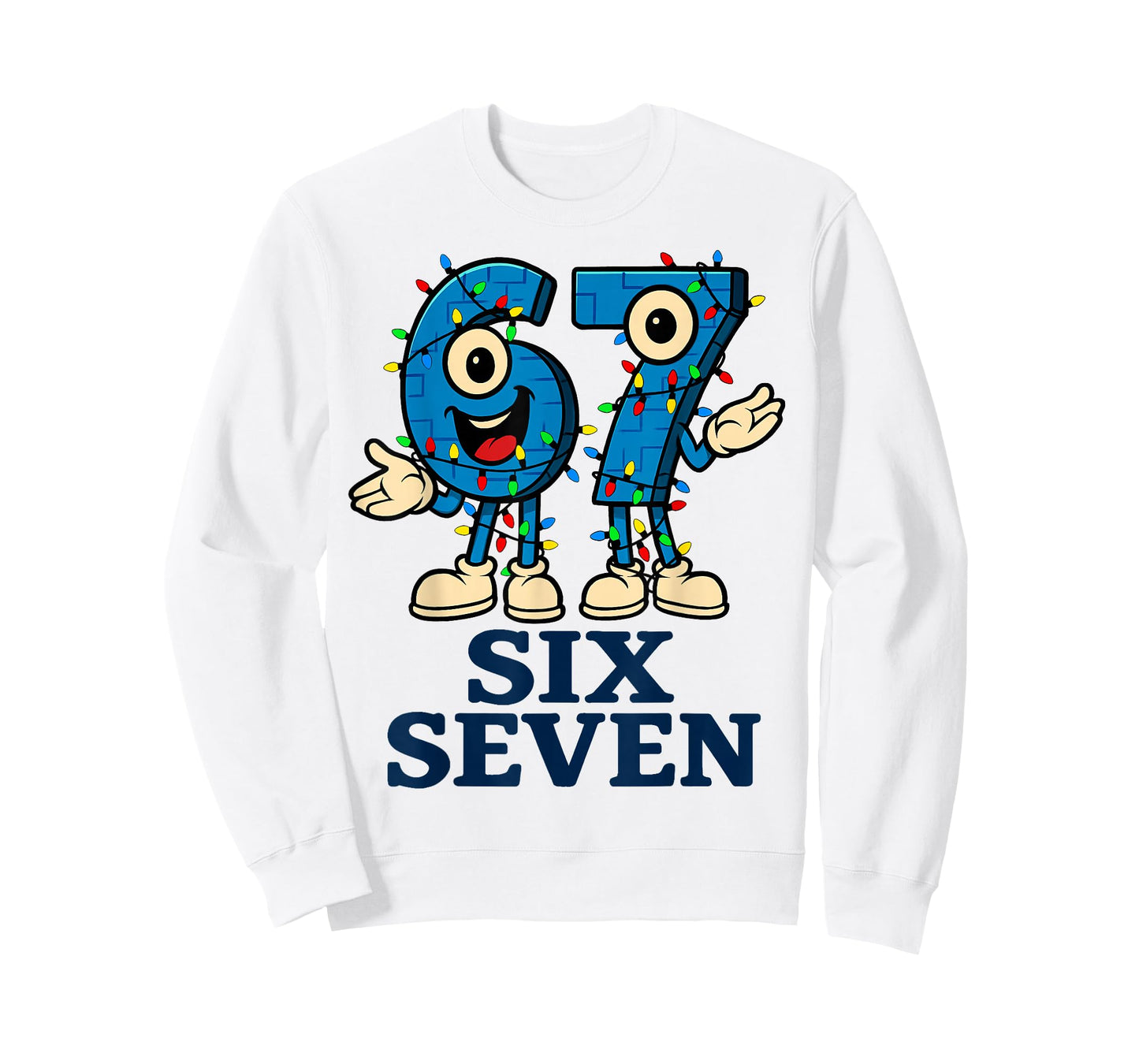 67 Six Seven 6-7 Christmas Lights - Funny Brainrot Kids Meme T-Shirt
