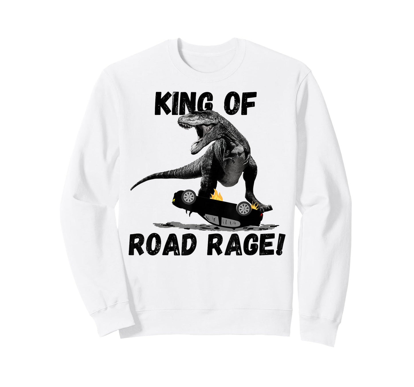 T Rex King of Road Rage, Dinosaur Car Crusher T-Shirt