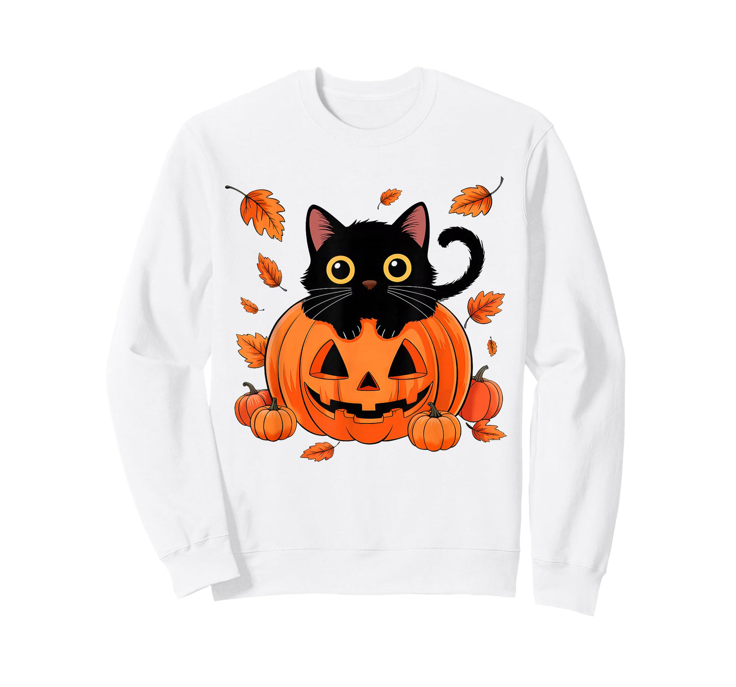 Cute Black Cat Pumpkin Season Fall Autumn Halloween Costume T-Shirt