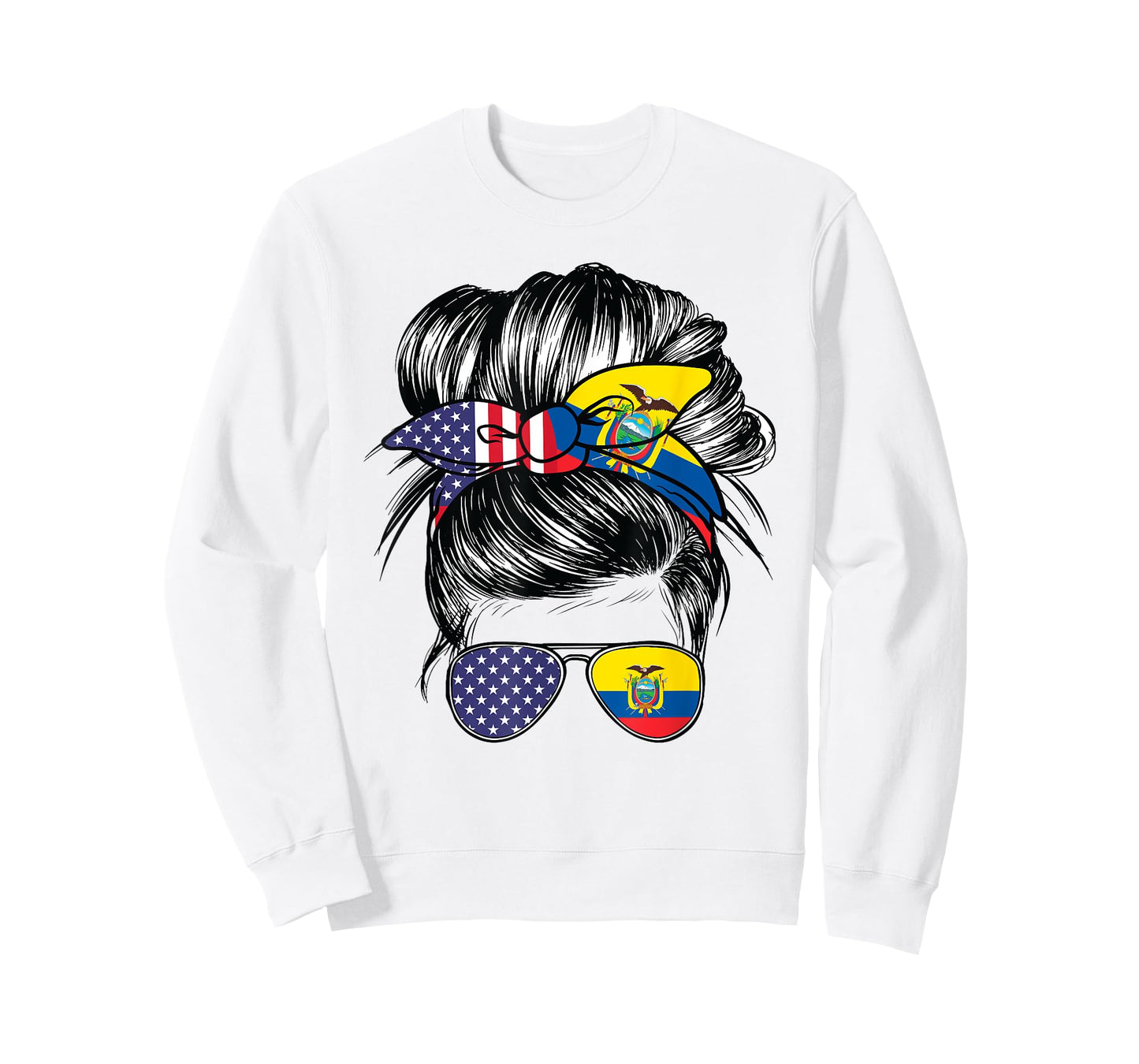 Ecuador Flag American Women Girl USA Heritage Ecuadorian T-Shirt