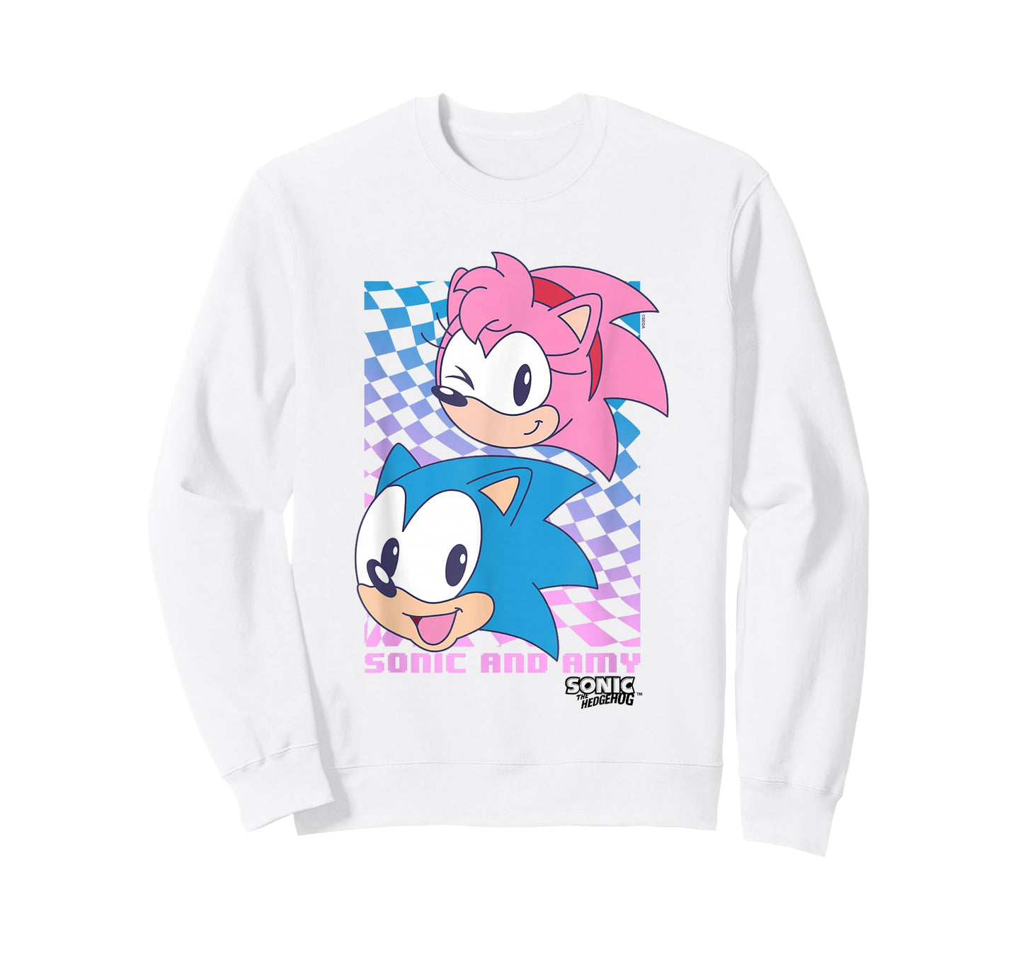 Sonic The Hedgehog Sonic & Amy Big Faces Cute Retro Poster T-Shirt