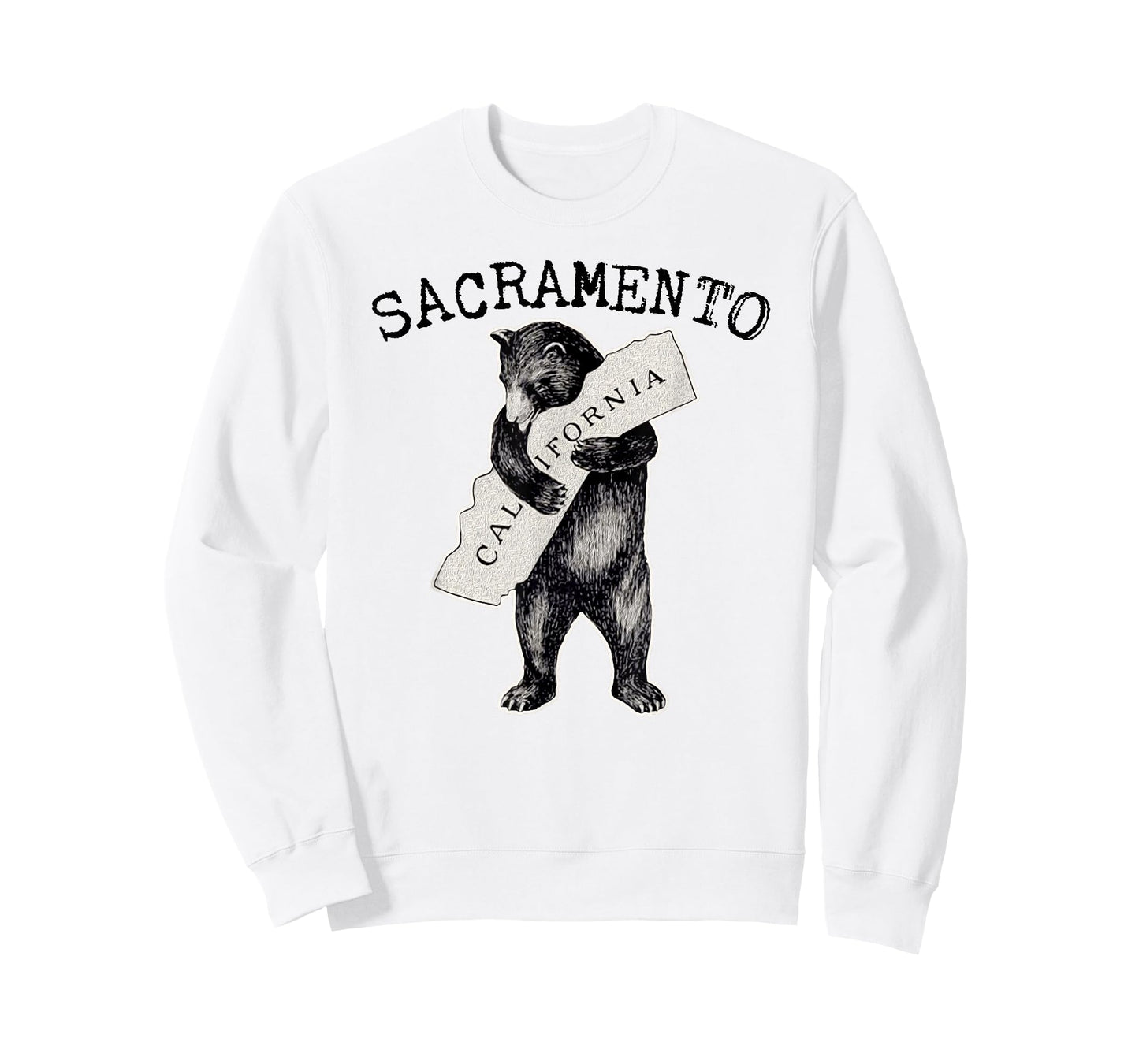 Sac Cali Bear Hug I Love California Grizzly Bear Sacramento T-Shirt