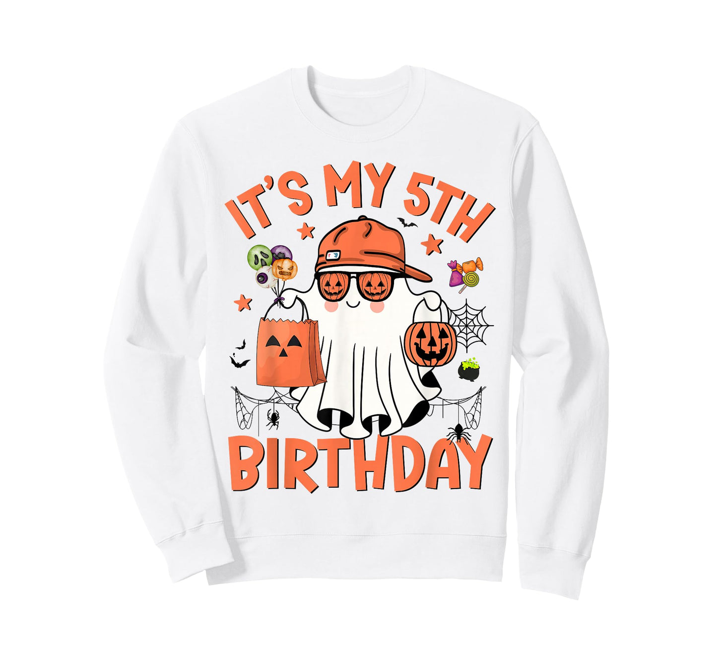 It's My 5th Birthday Funny Halloween Boo Ghost 5th Bday Boys T-Shirt