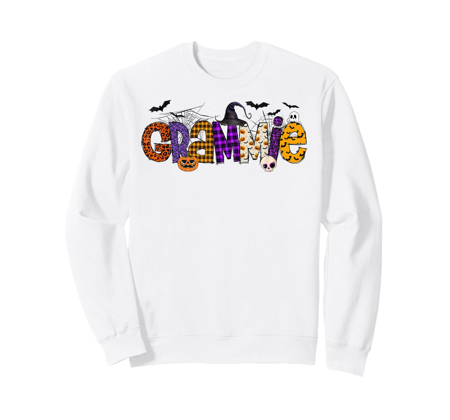 Grammie Witch Hat Pumpkin Ghost Funny Halloween Costume T-Shirt