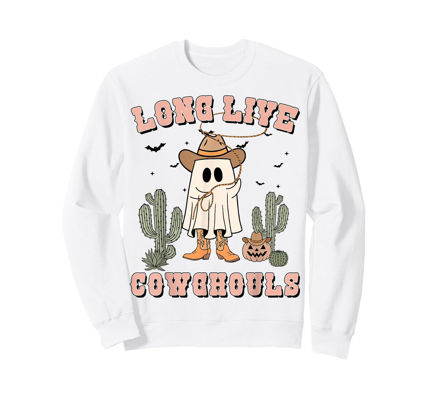 Funny Long Live Cowghouls Cowboy Ghost Men Toddler Halloween T-Shirt