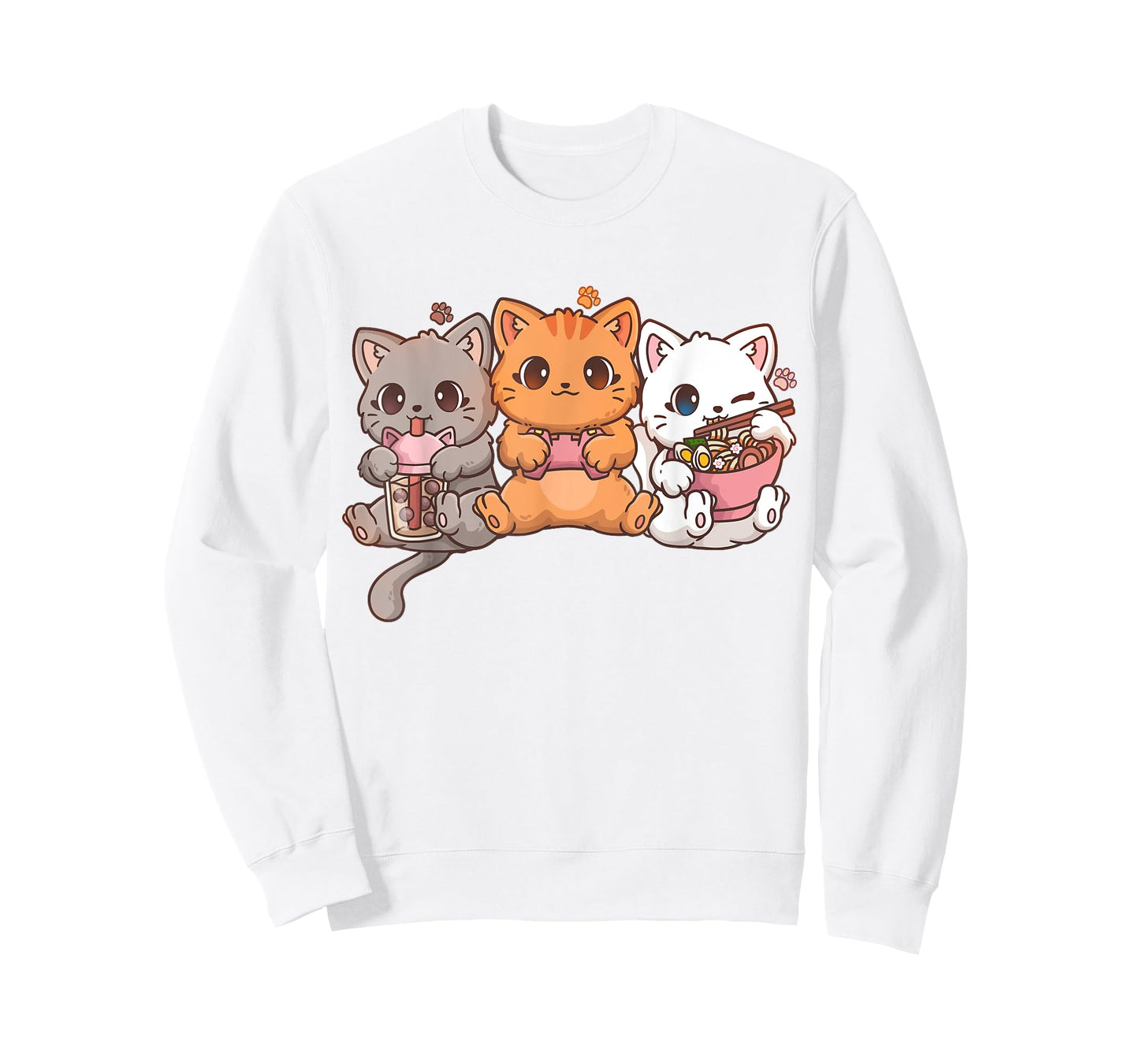 Kawaii Gaming Gamer Cat Boba Tea Cat Bubble Tea Ramen Cats T-Shirt