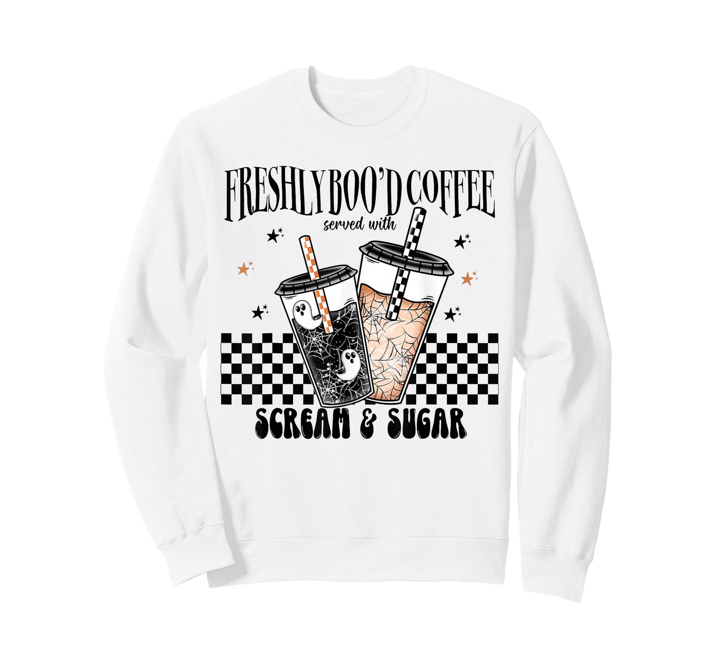 Retro Freshly Boo'd Coffee Lovers Boujee Ghost Halloween T-Shirt