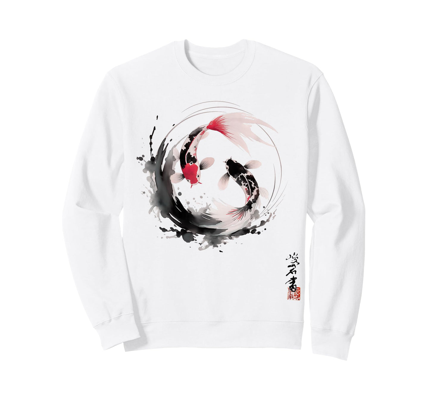 Yin and Yang Japanese Koi Fish Vintage T-Shirt