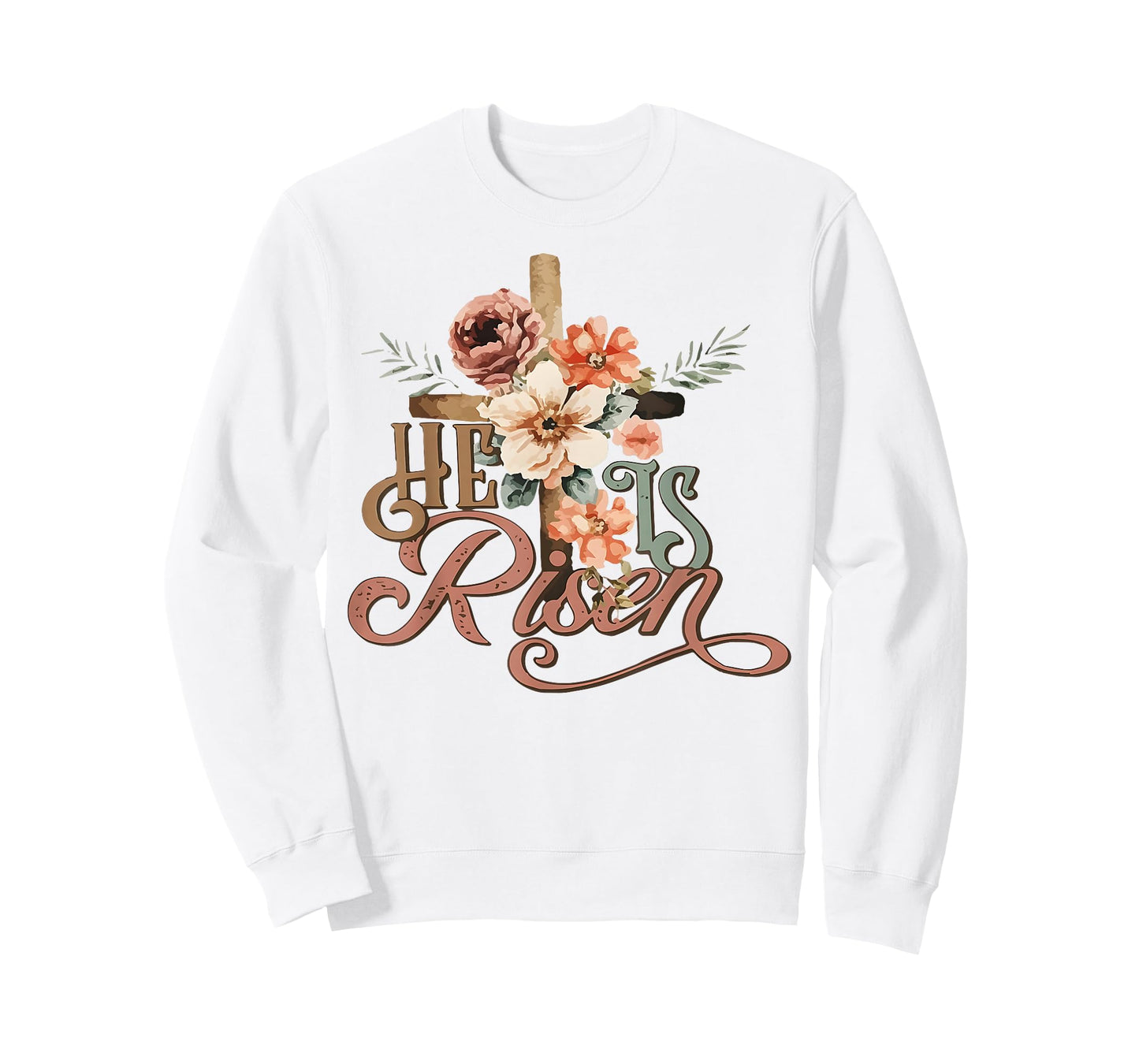Retro Groovy He Is Risen Floral Jesus Easter Day Christians T-Shirt