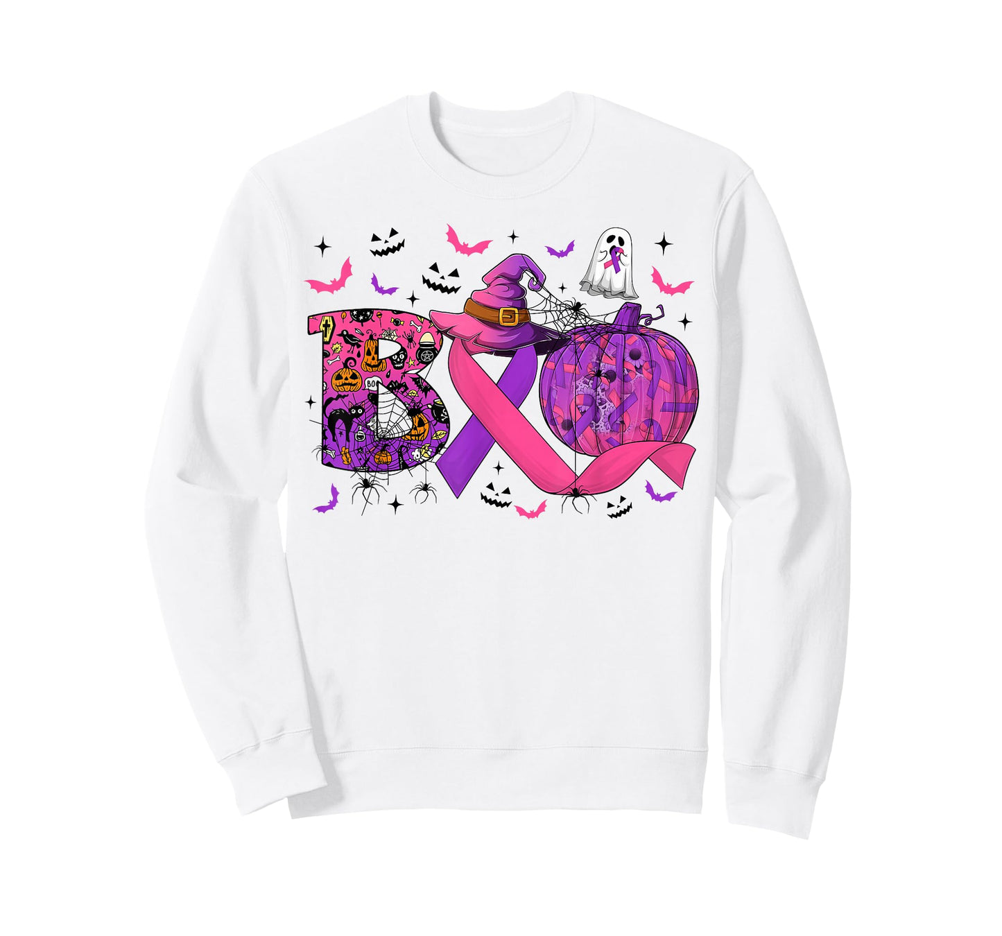 Boo Domestic Violence Breast Cancer Pink & Purple Ribbon T-Shirt