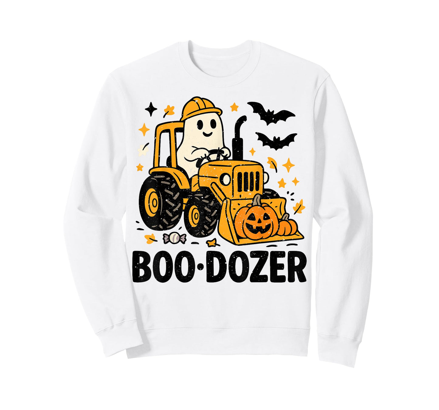 Funny Boo Dozer Ghost Bulldozer Boys Kids Toddlers Halloween T-Shirt