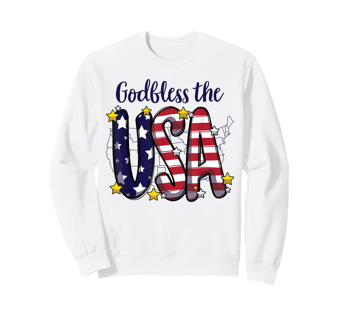 God Bless the USA Patriotic American Flag 4th Of July T-Shirt