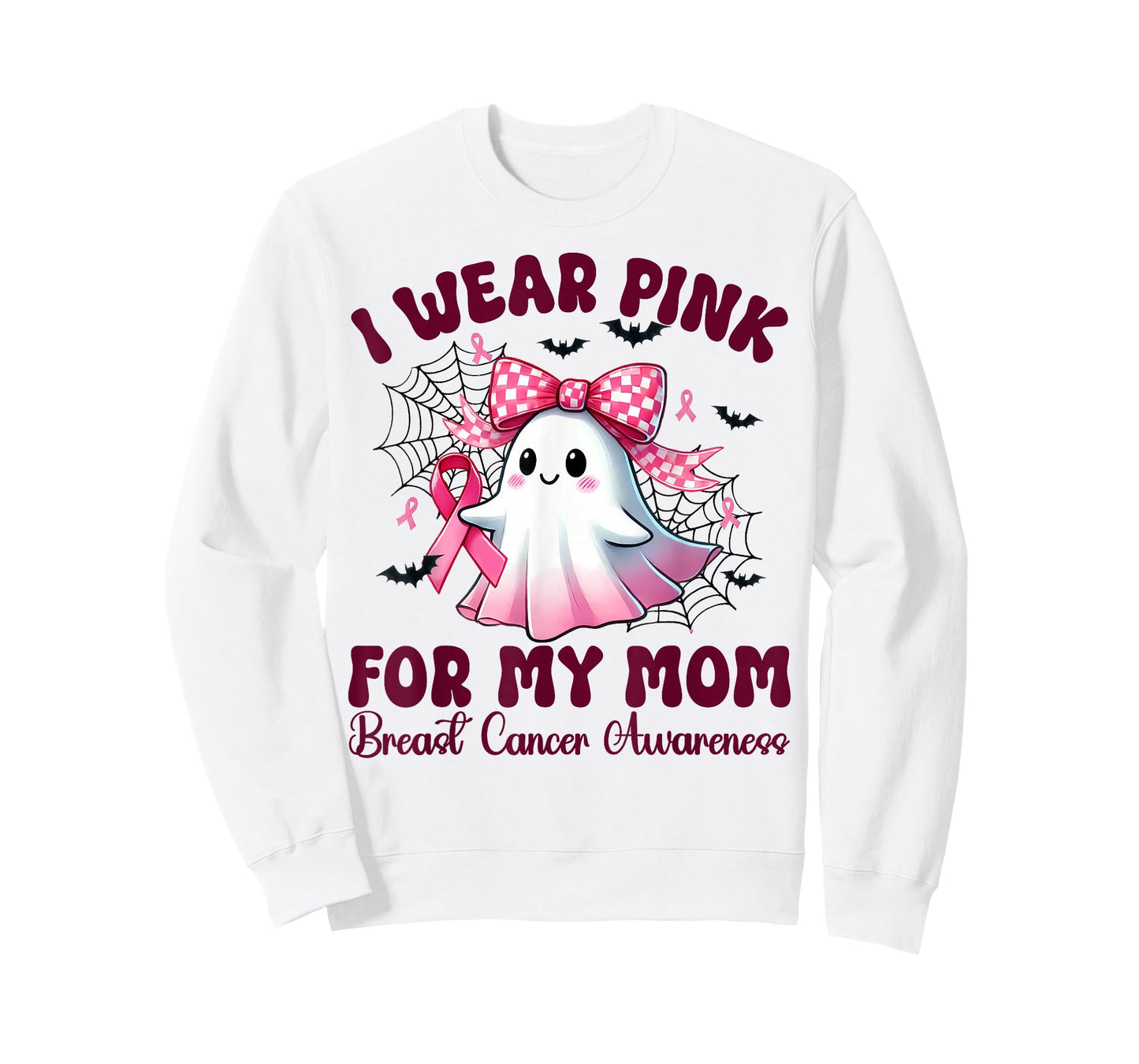 I Wear Pink for my Mom Breast Cancer Awareness halloween mom T-Shirt