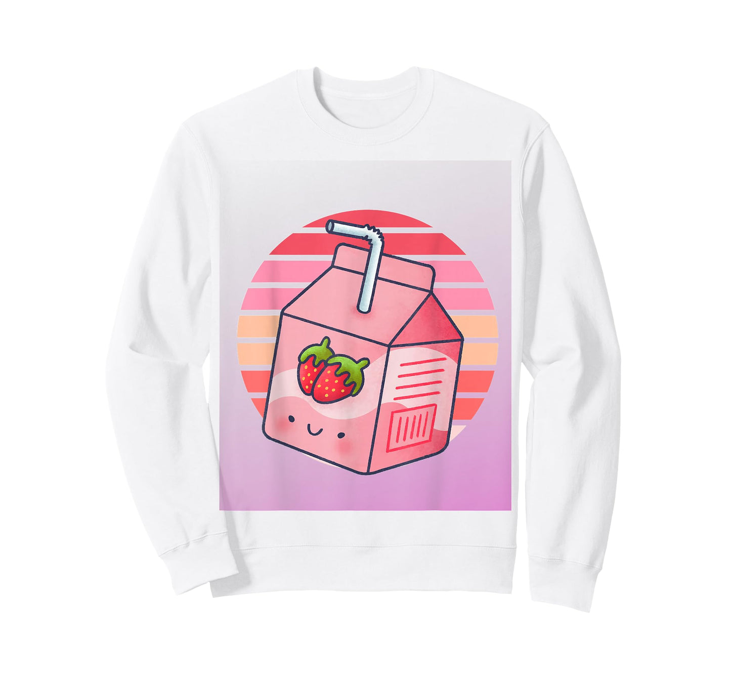 Mens Womens Japanese Pink Strawberry Milk Kawaii 90s Retro T-Shirt