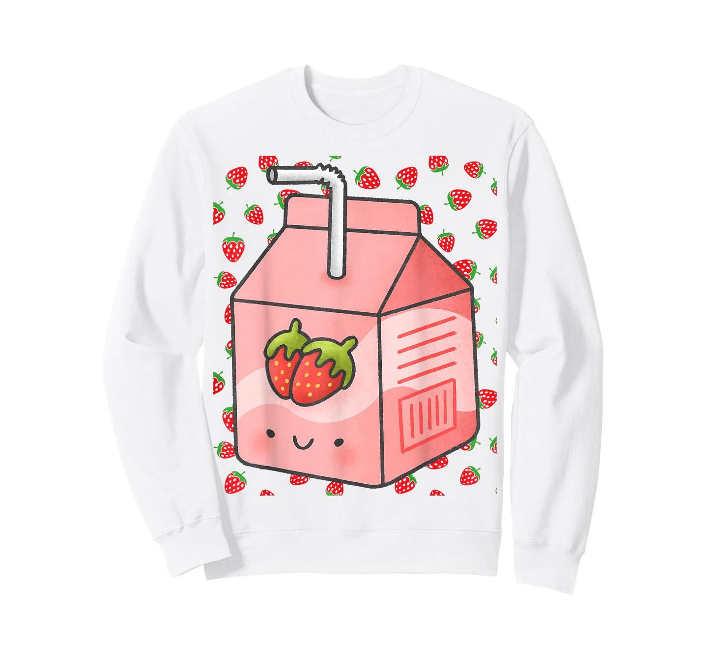 Mens Womens Japanese Pink Strawberry Milk Kawaii 90s Retro T-Shirt