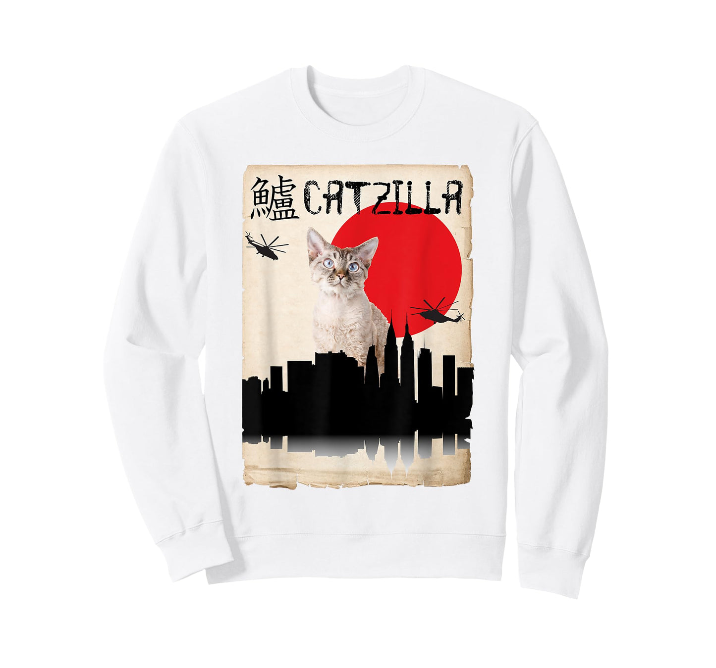 Devon Rex Cat Catzilla T-Shirt for Men Women Kids