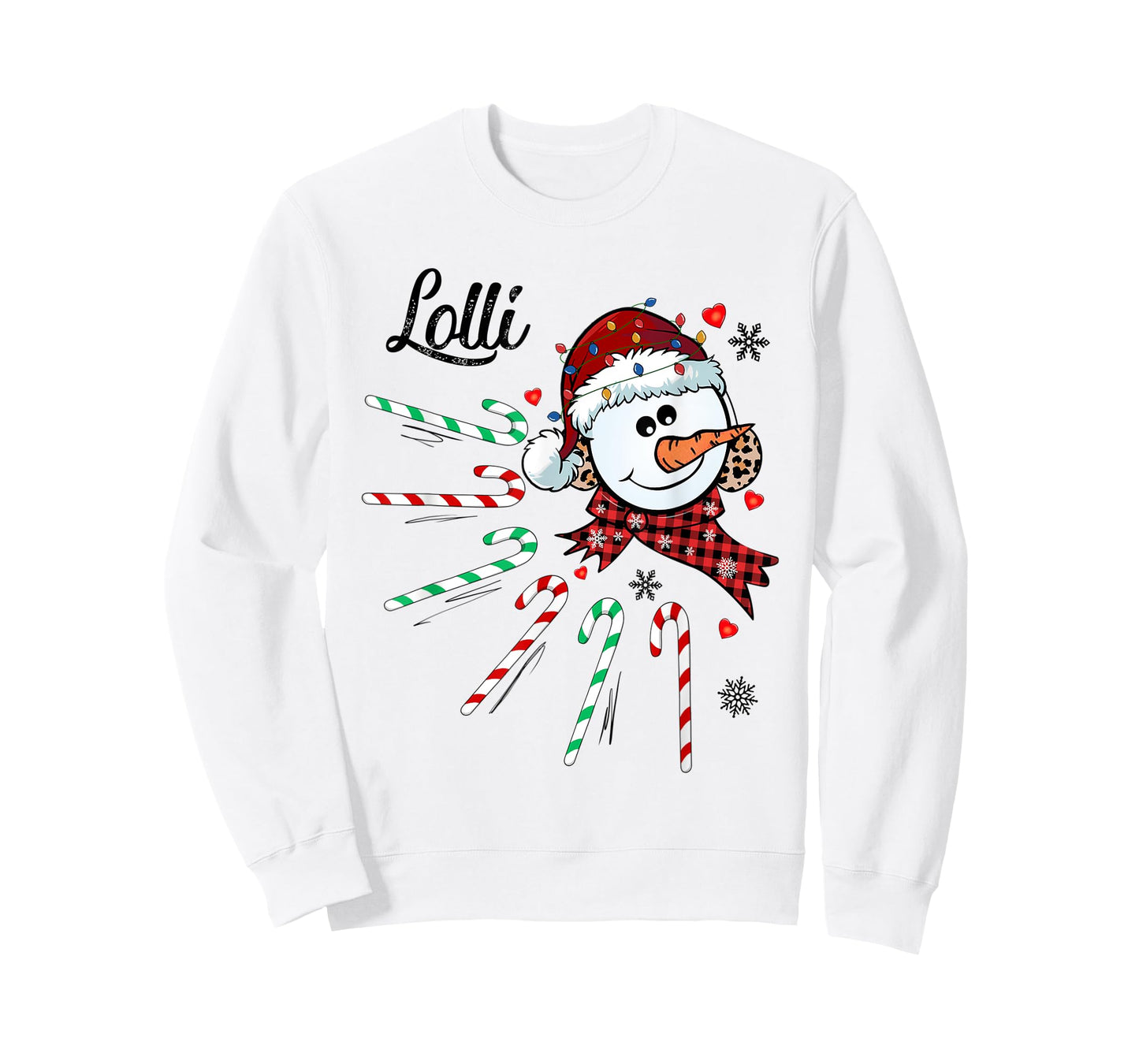 Lolli Snowman Candy Cane Christmas Xmas Funny T-Shirt
