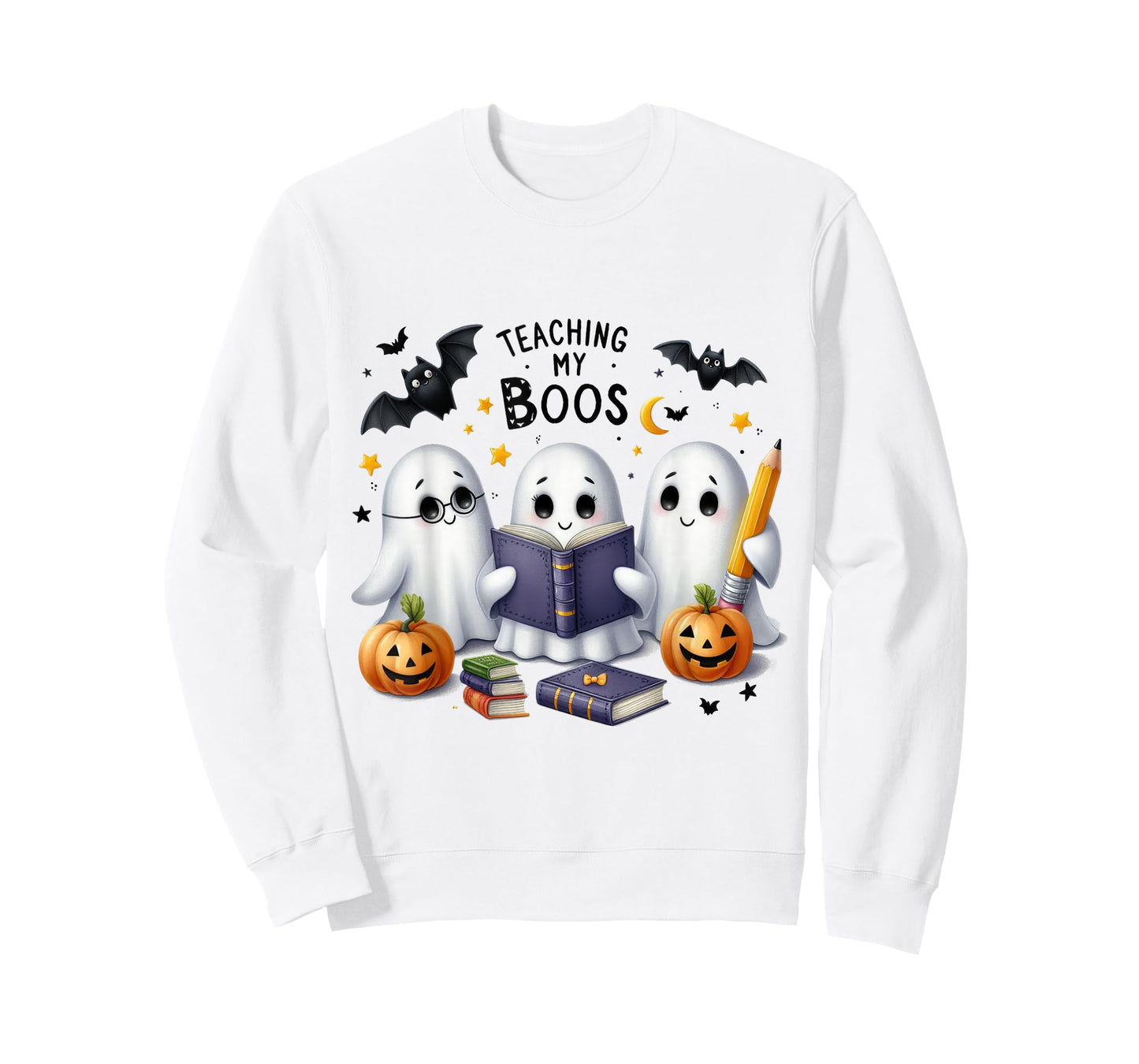 Teaching My Boos Halloween Ghost Party Costume Women Teacher T-Shirt