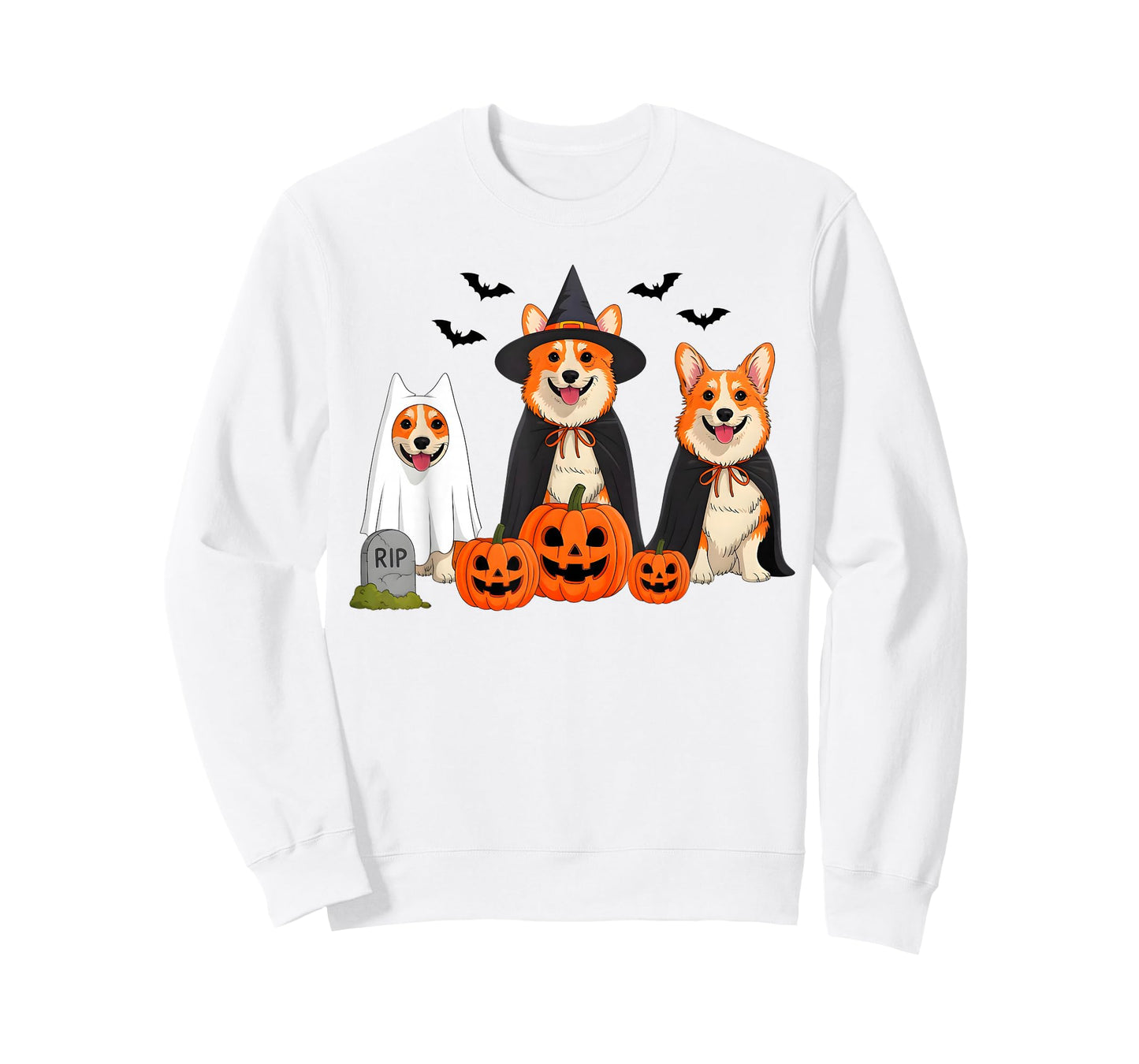 Corgi Dog Ghost Witch Pumpkin Halloween Costume Dog Lover T-Shirt