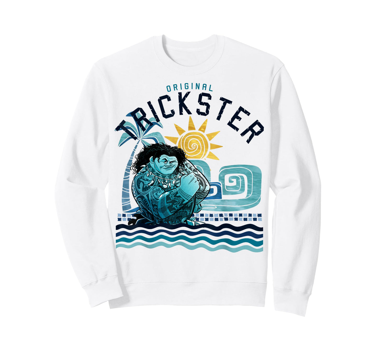 Disney Moana Maui Original Trickster Blue Gradient Portrait T-Shirt Small