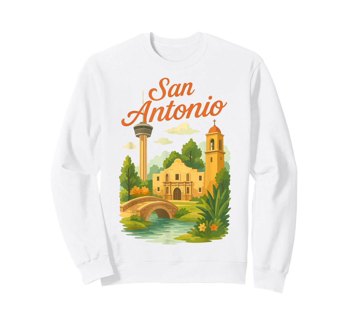 San Antonio Scenic Texas Landmark Graphic T-Shirt