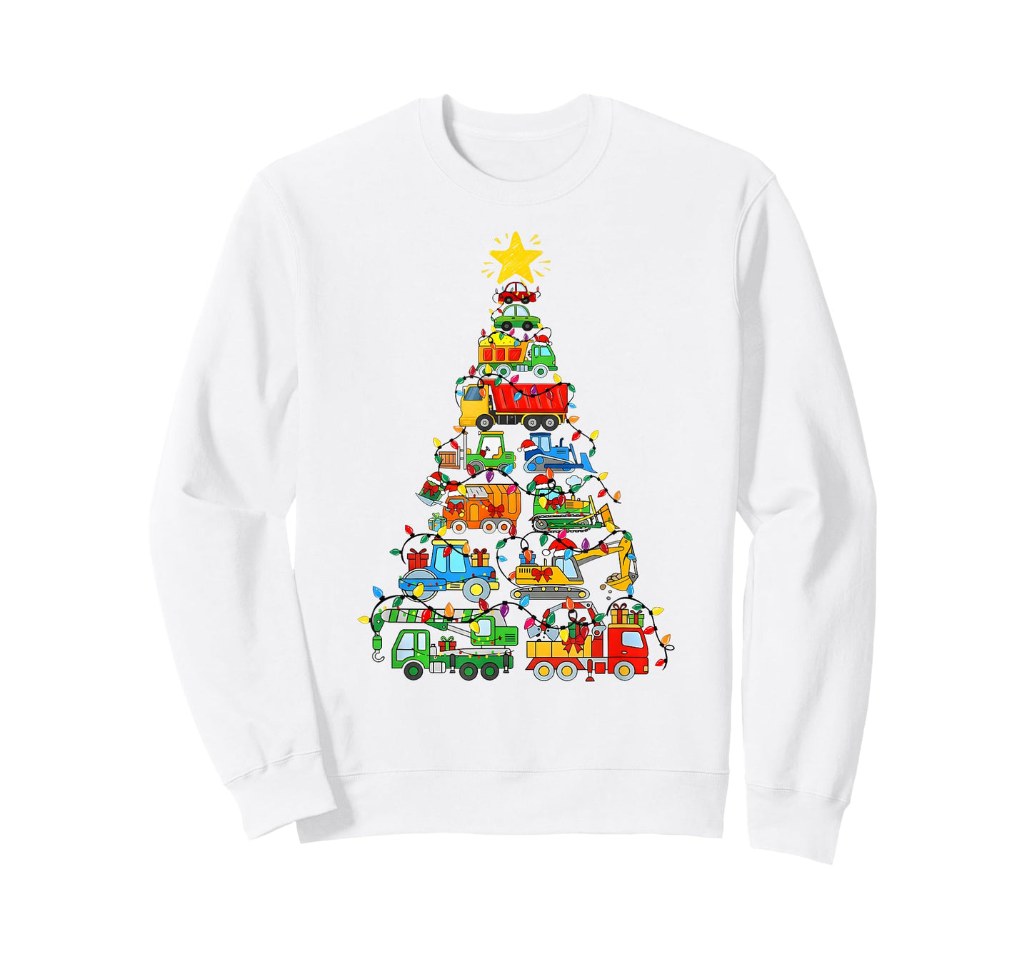 Construction Truck Christmas Tree Xmas Cars Boys Toddlers T-Shirt