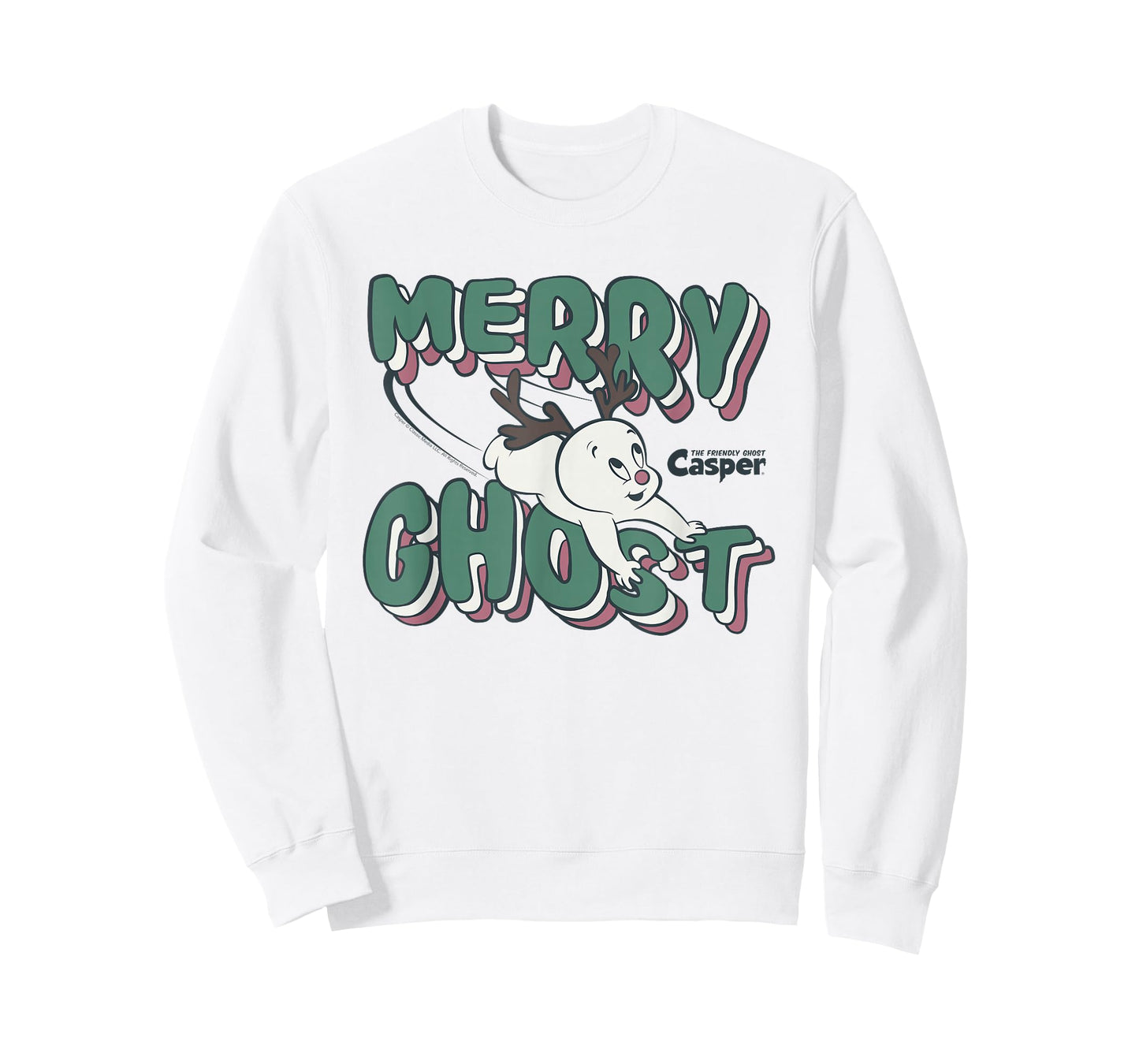Casper the Friendly Ghost Vintage Merry Ghost Reindeer T-Shirt