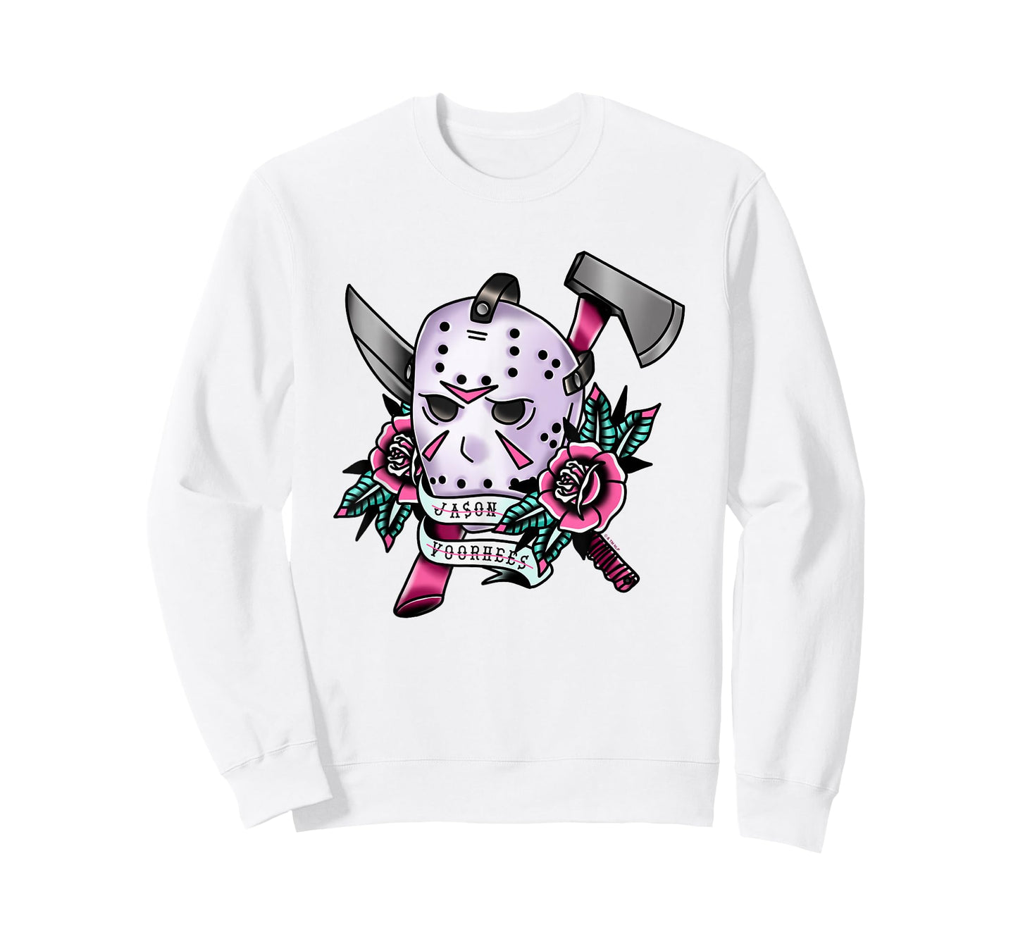 Friday The 13th Jason Voorhees Mask Tattoo Style Chest Logo T-Shirt