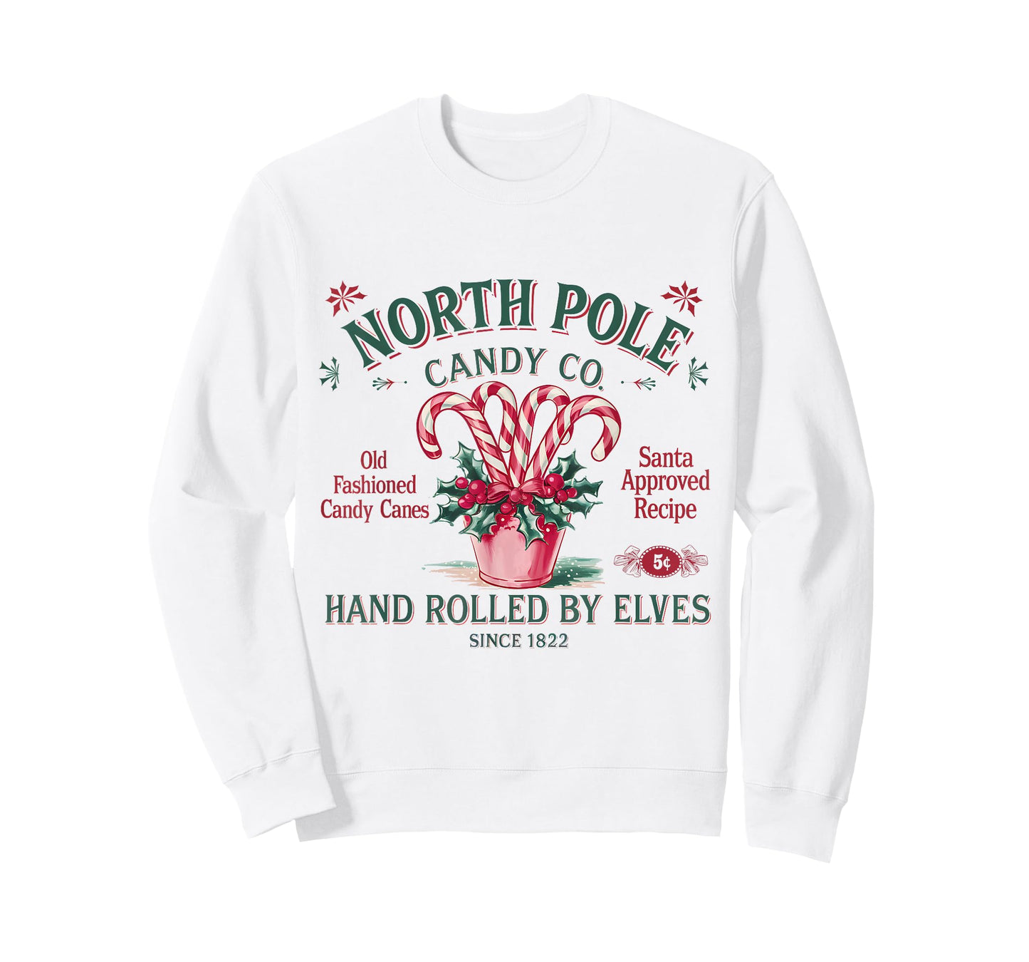 Old Fashioned North Pole Elf Christmas Candy Cane Company T-Shirt