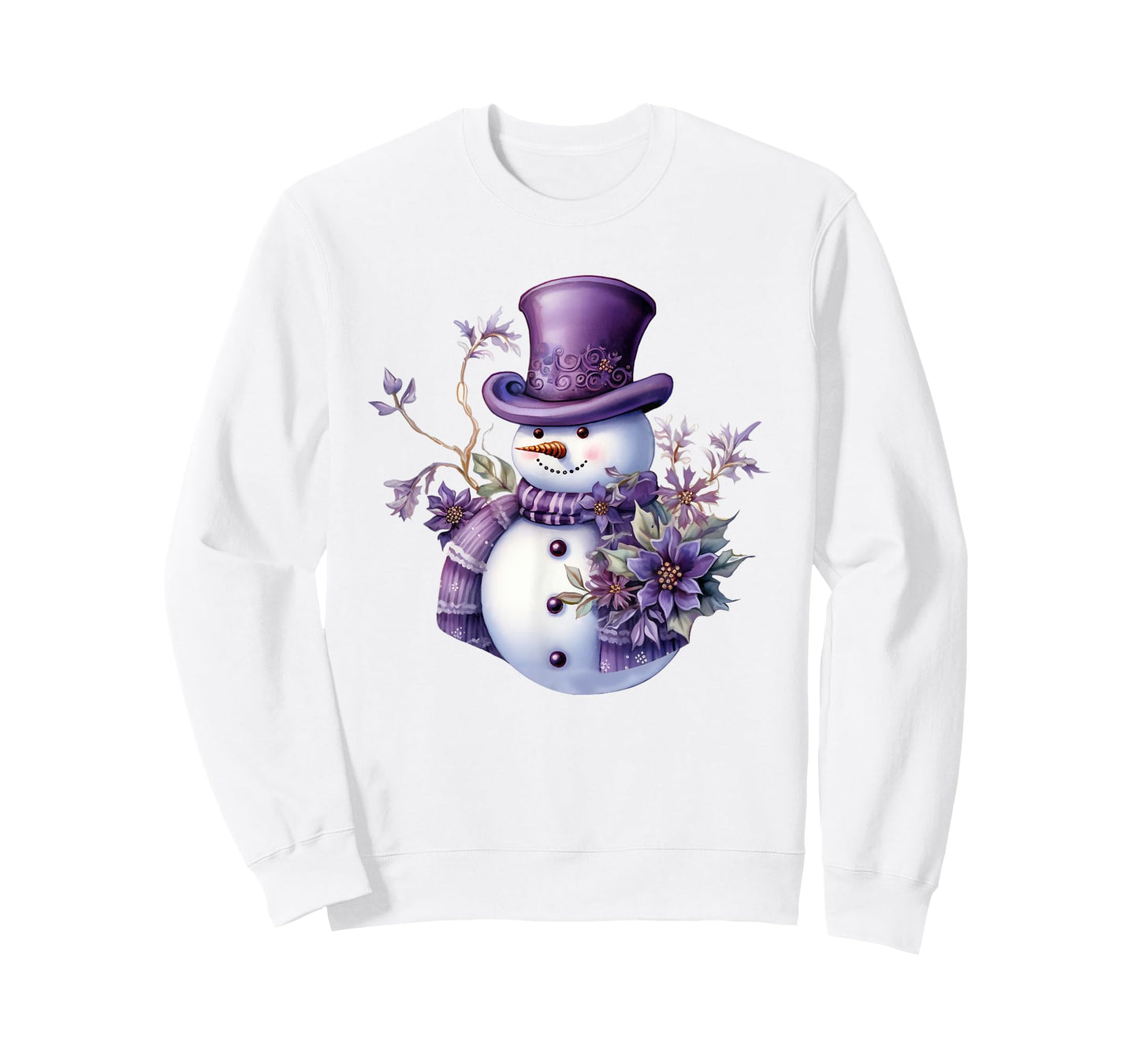 Purple Snowman Funny Cute Snowman Merry Christmas Men Women T-Shirt