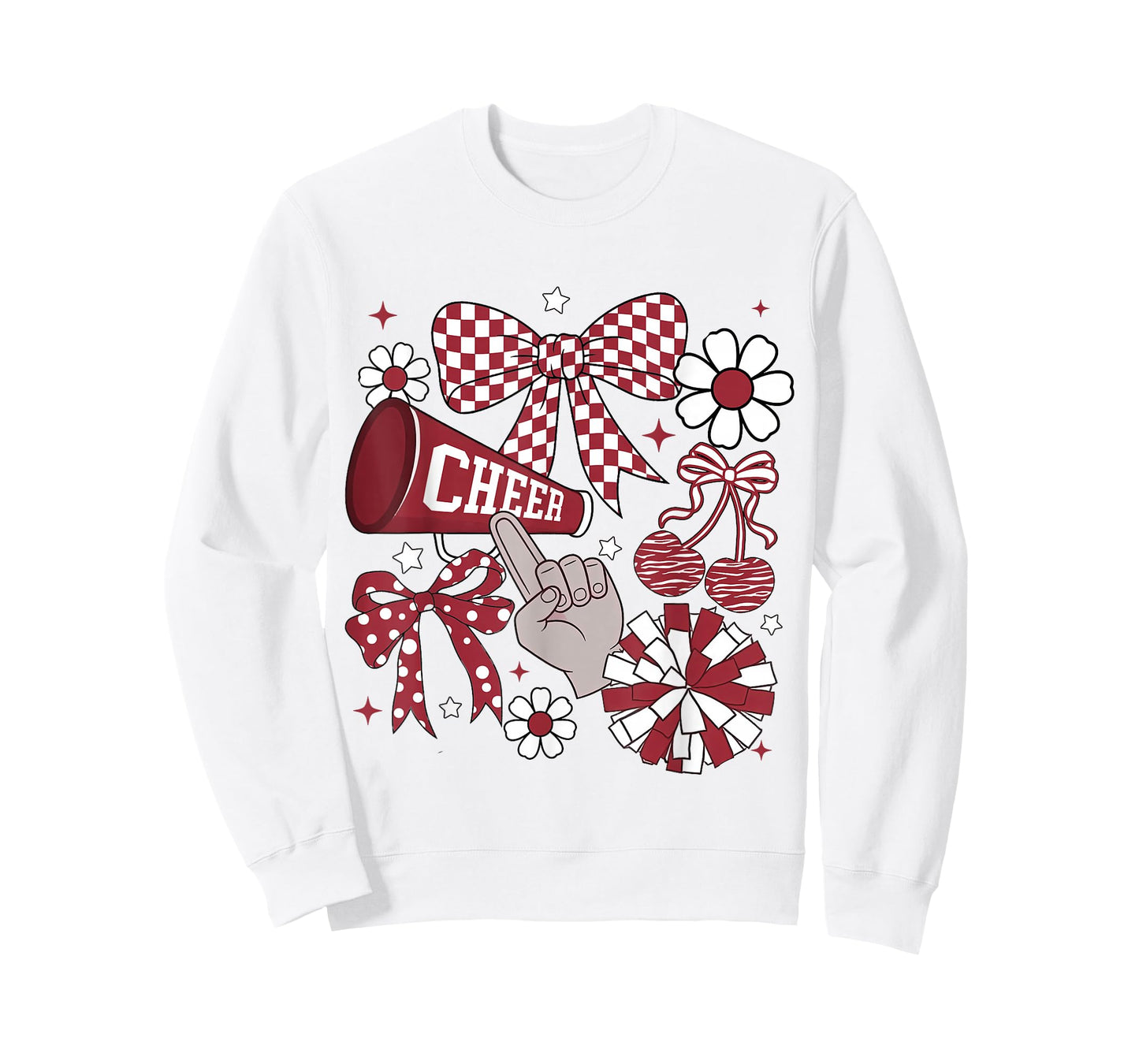 Cheer Checkered Coquette Bow Cheerleading Football Game Day T-Shirt