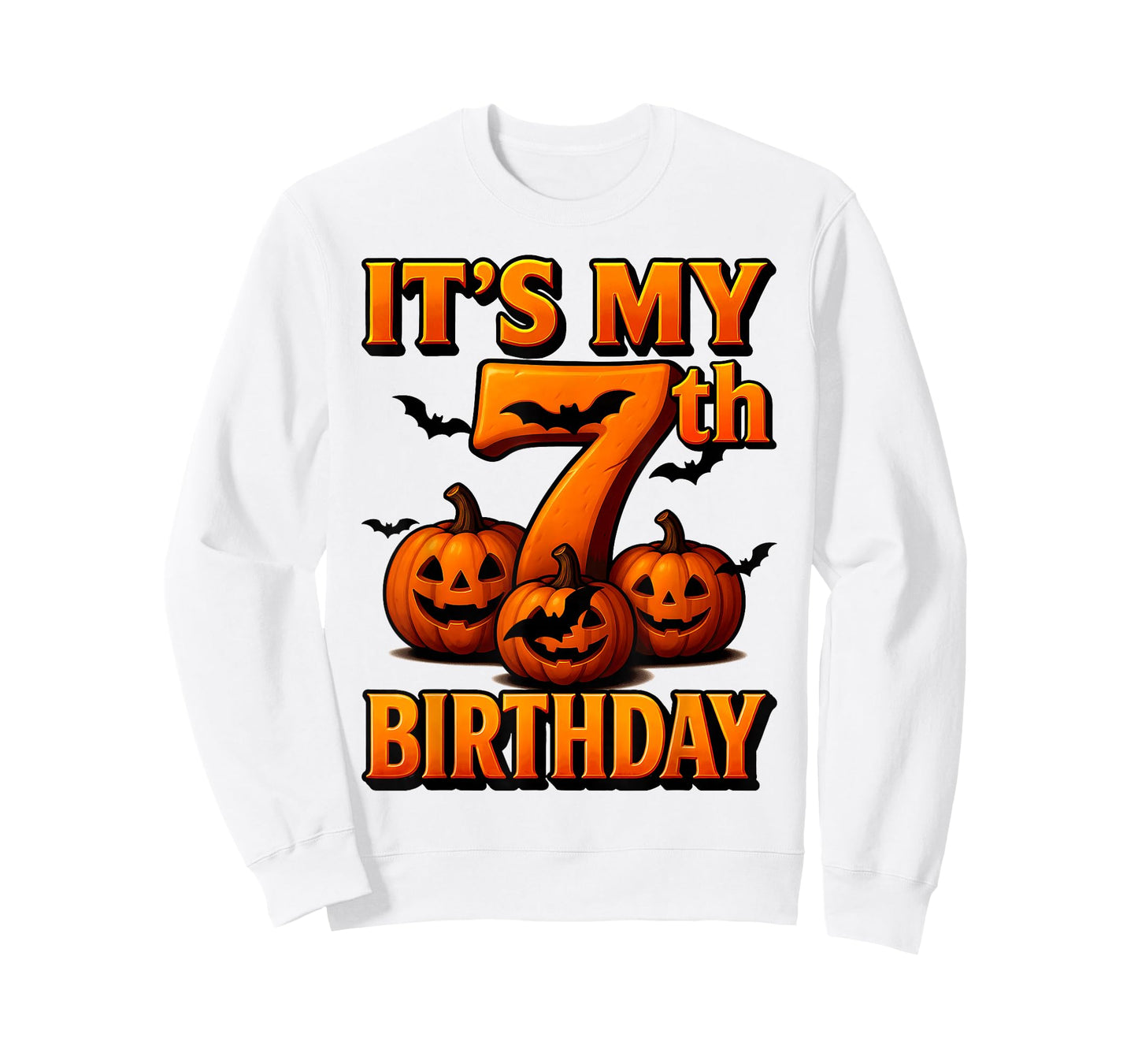 It's My 7th Birthday Pumpkins 7 Years Old Halloween Day Kids T-Shirt