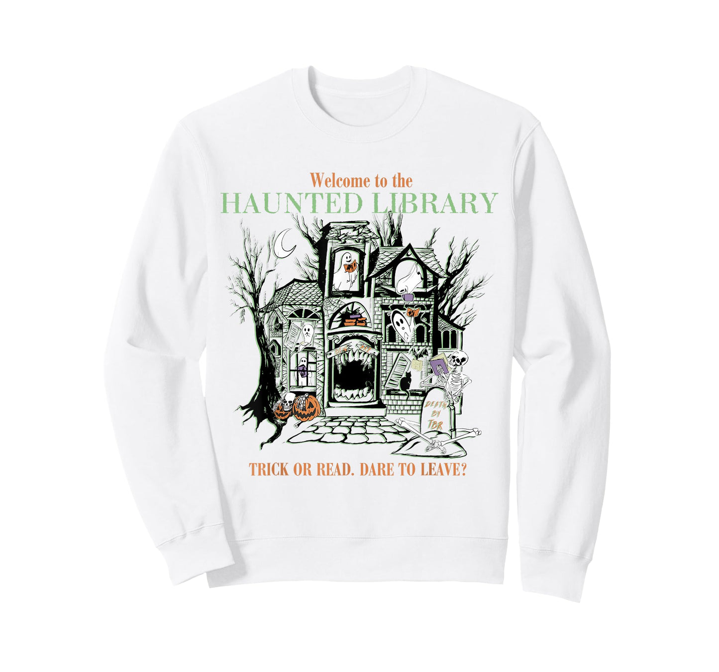 Retro Welcome To The Haunted Library Book Lovers Halloween T-Shirt
