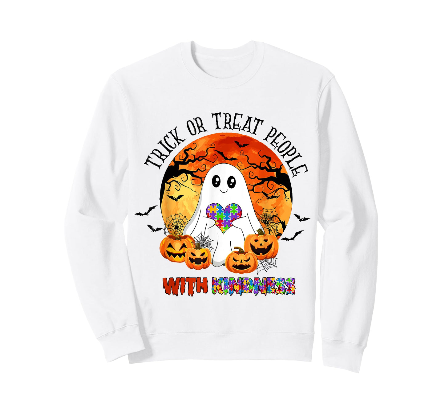 Trick or Treat People With Kindness Halloween Autism T-Shirt