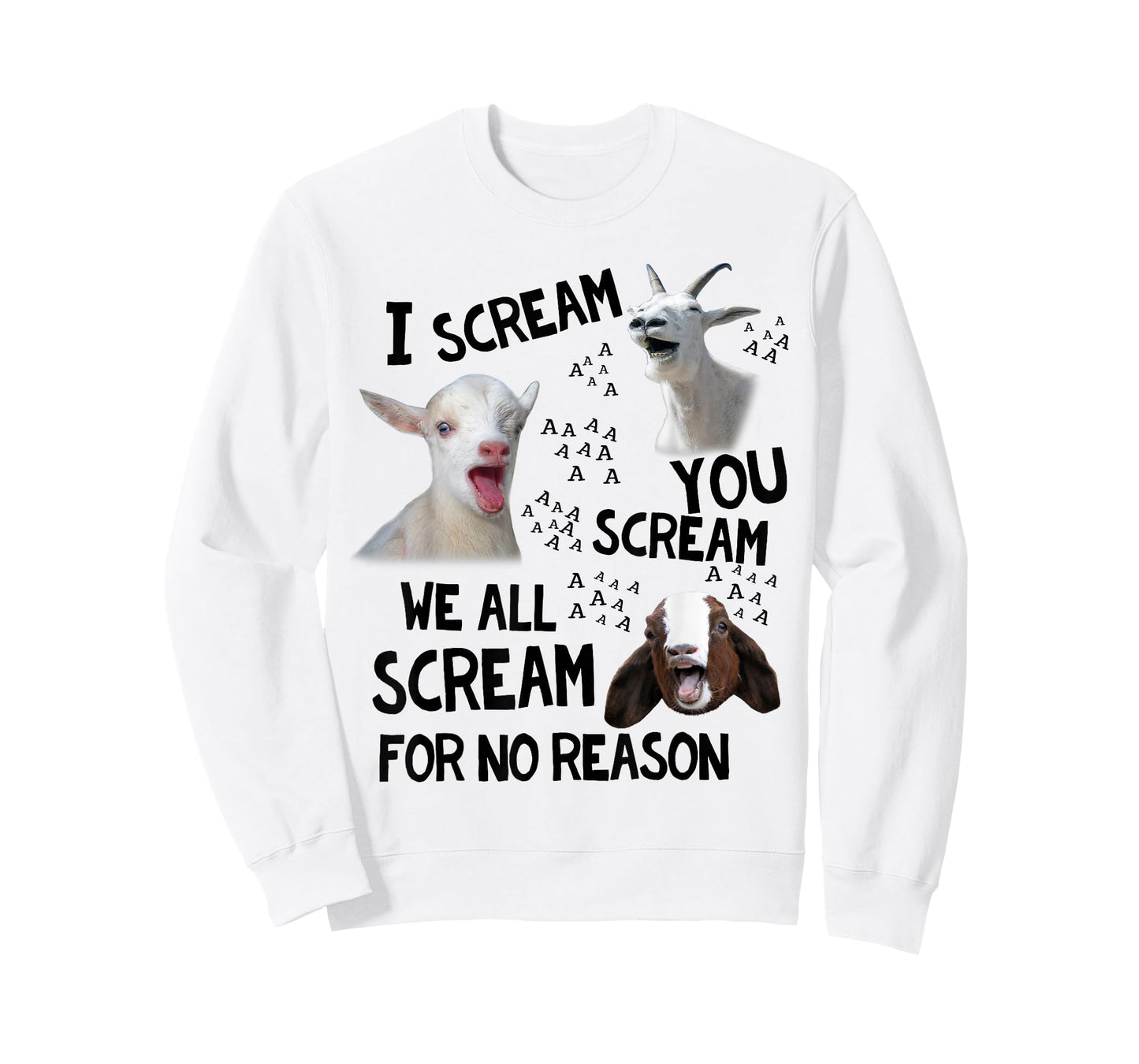 Goat Lovers I Scream You Scream We All Scream For No Reason T-Shirt