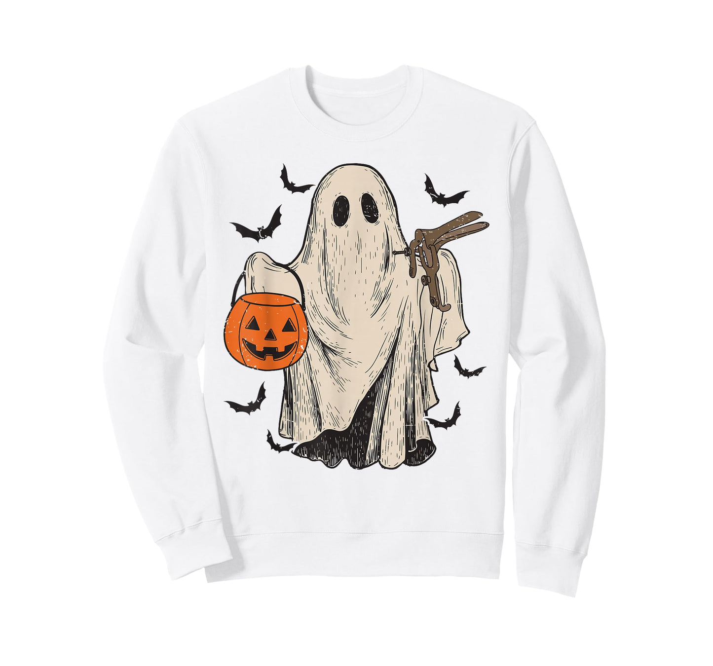Groovy Funny Boo Ghost Nurses Pappy Halloween OBGYN Speculum T-Shirt