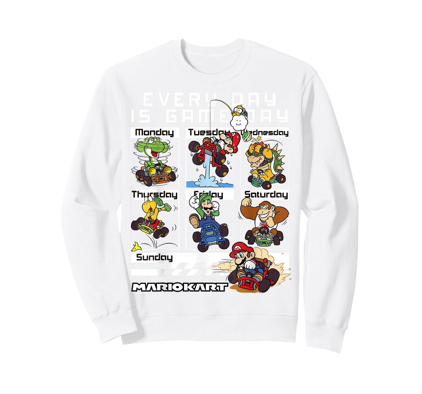 Mario Kart Everyday Is Game Day Group Shot Graphic T-Shirt T-Shirt