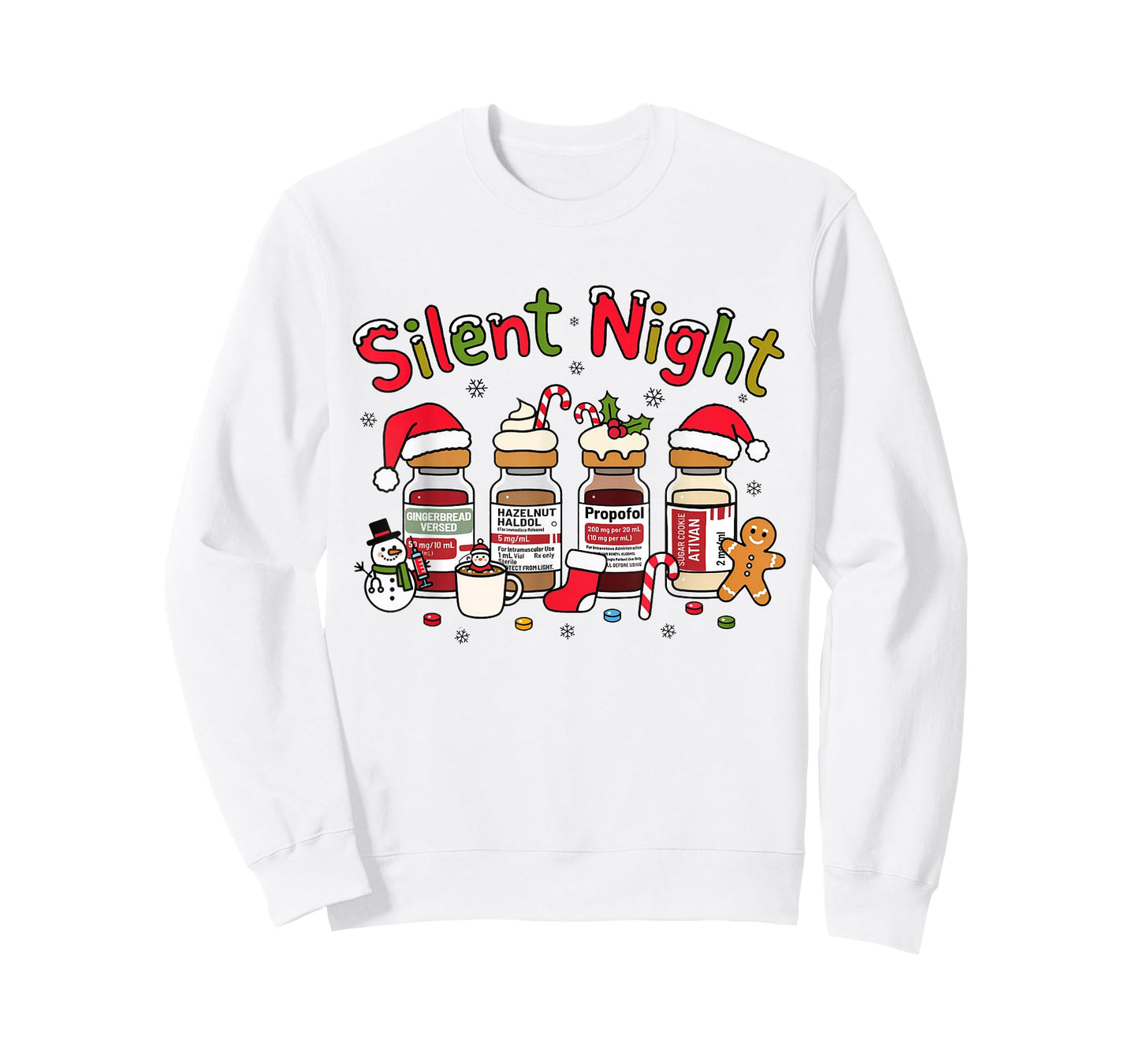 Silent Night ICU Nurse Christmas Propofol Medical Nursing T-Shirt
