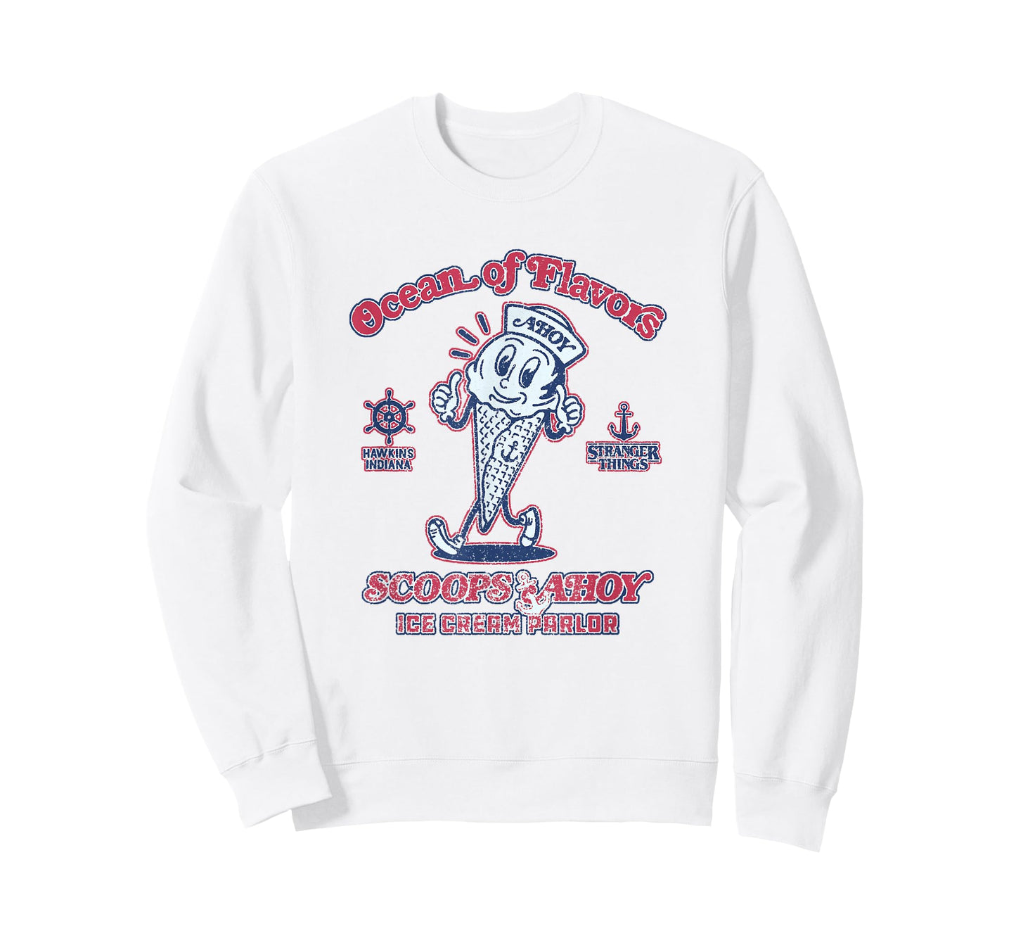 Stranger Things Ocean Of Flavors Scoop Ahoy Big Retro Poster T-Shirt