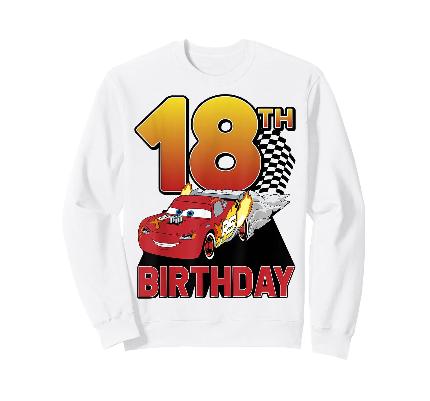 Disney Pixar Cars 18th Birthday Racer McQueen Graphic Tee T-Shirt