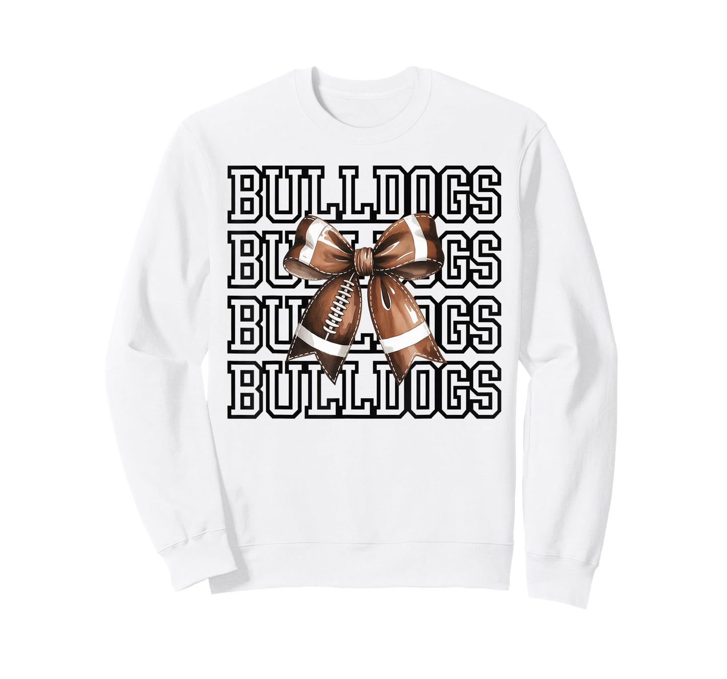 Bulldogs Football Mom Game Day Football Coquette Bow mascot T-Shirt